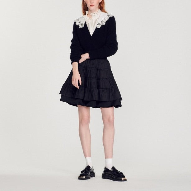 Pull avec col en popeline Sandro seconde main