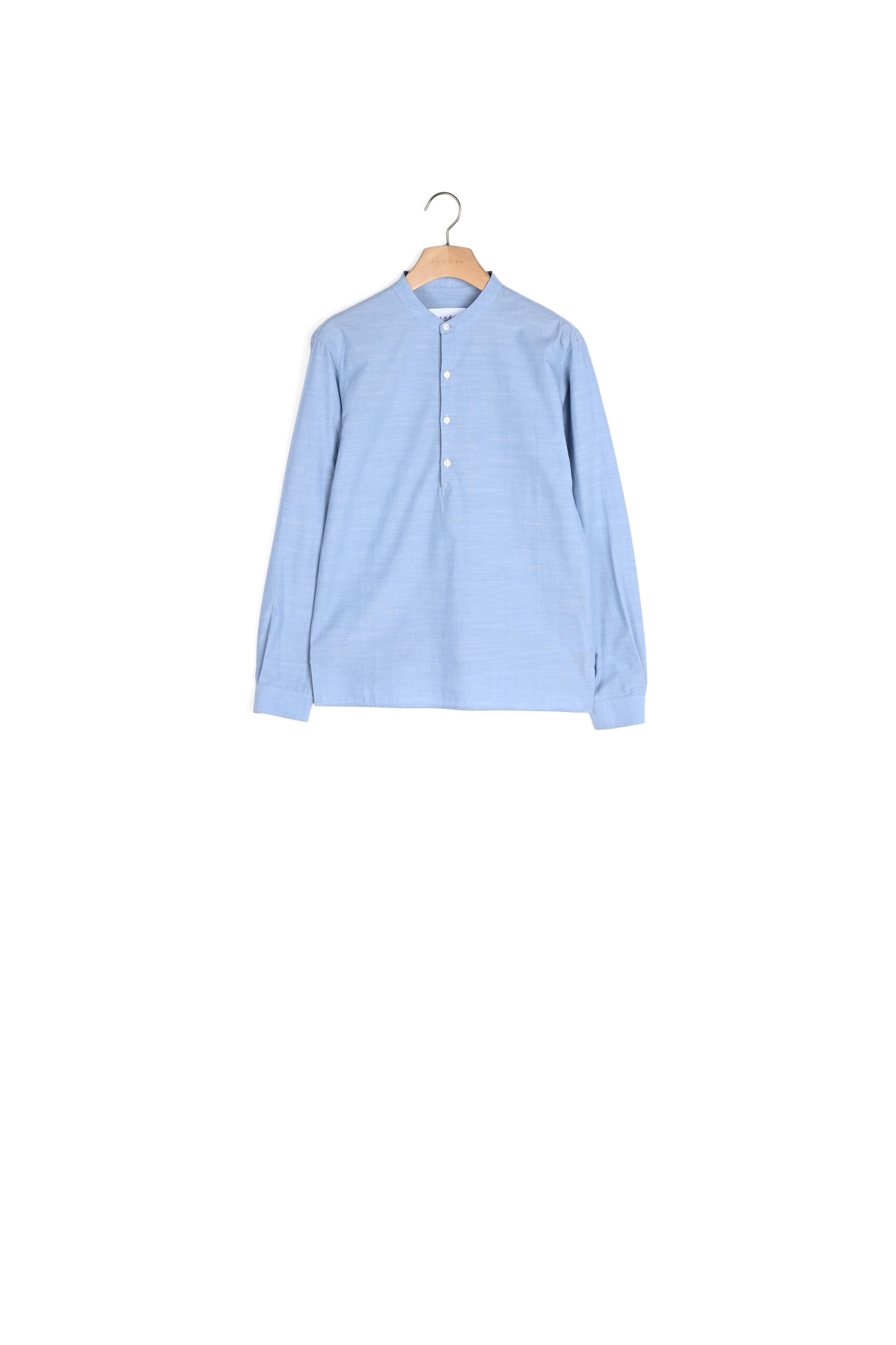 Chemise à col mao en chambray Sandro seconde main