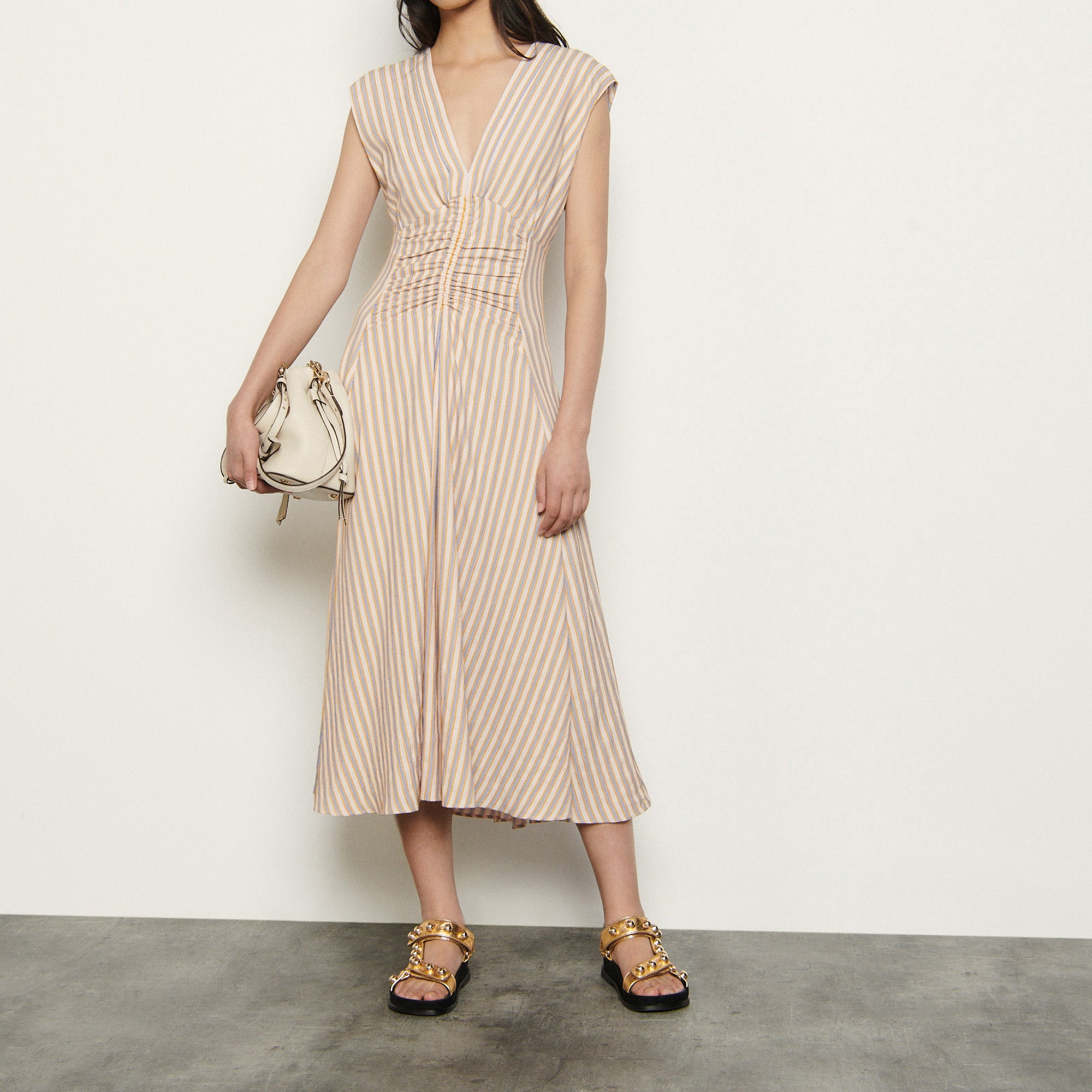 Robe longue à rayures fantaisies Sandro seconde main