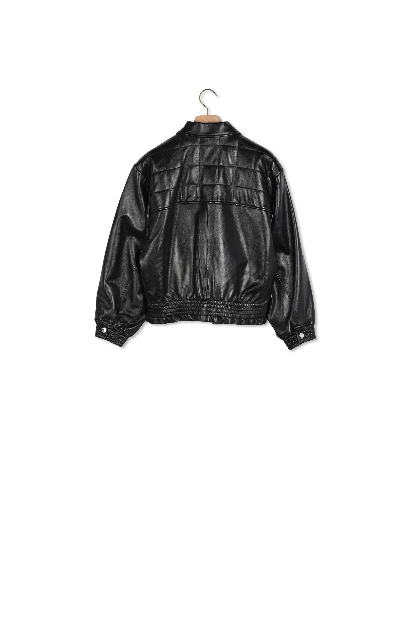 Veste en cuir lisse Sandro seconde main