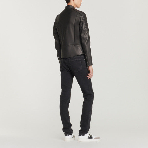 Blouson en cuir finitions matelassées Sandro seconde main