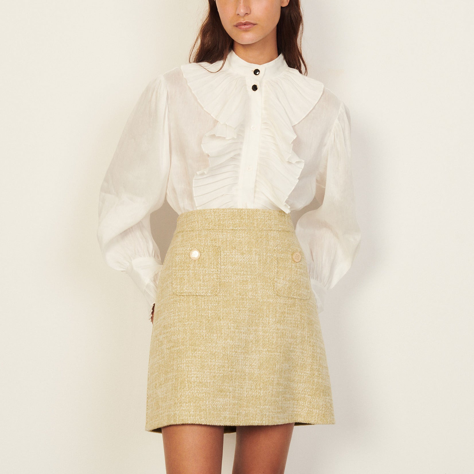 Jupe courte en laine Sandro seconde main