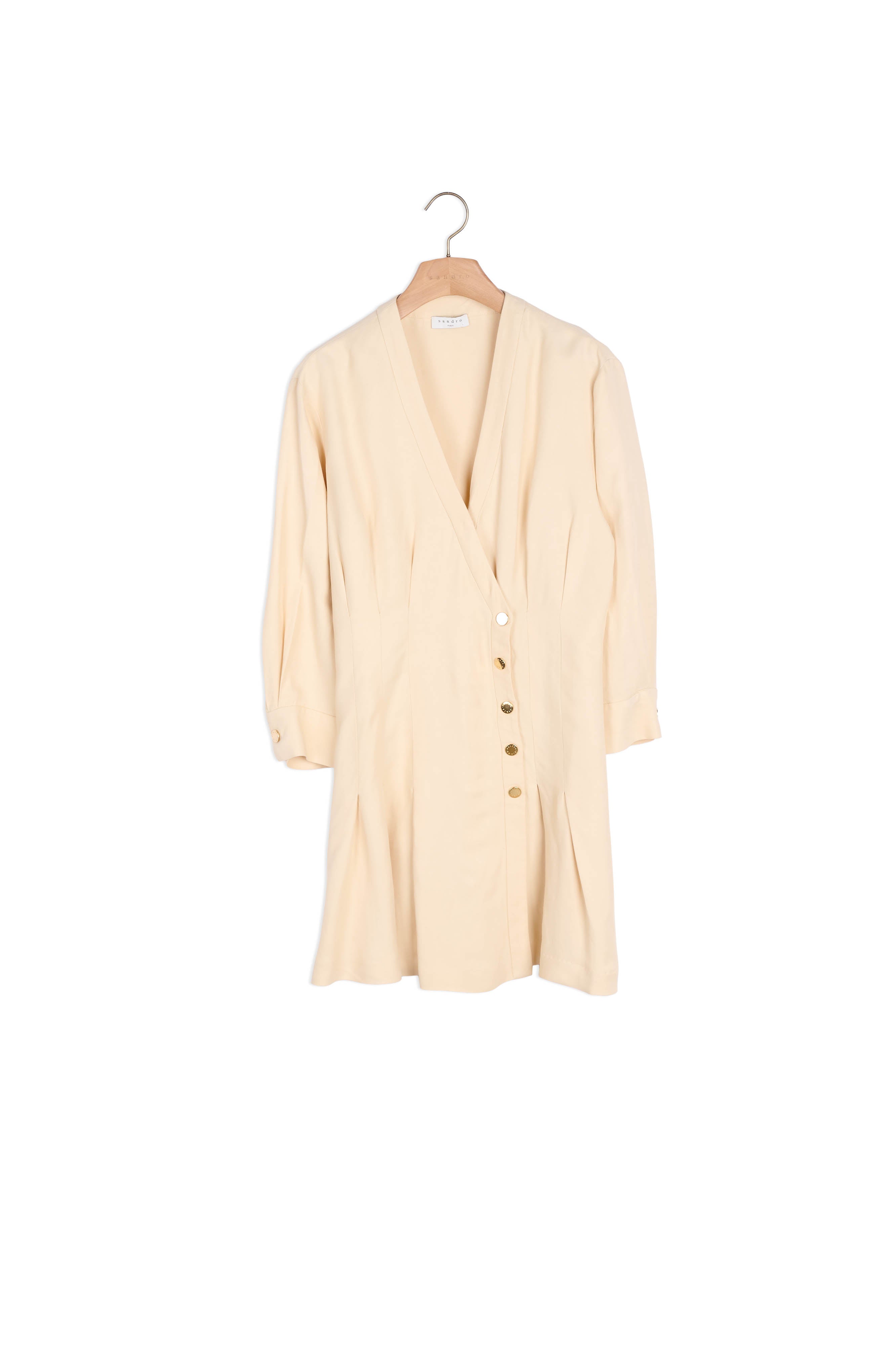 Robe courte en lin avec pressions Sandro seconde main