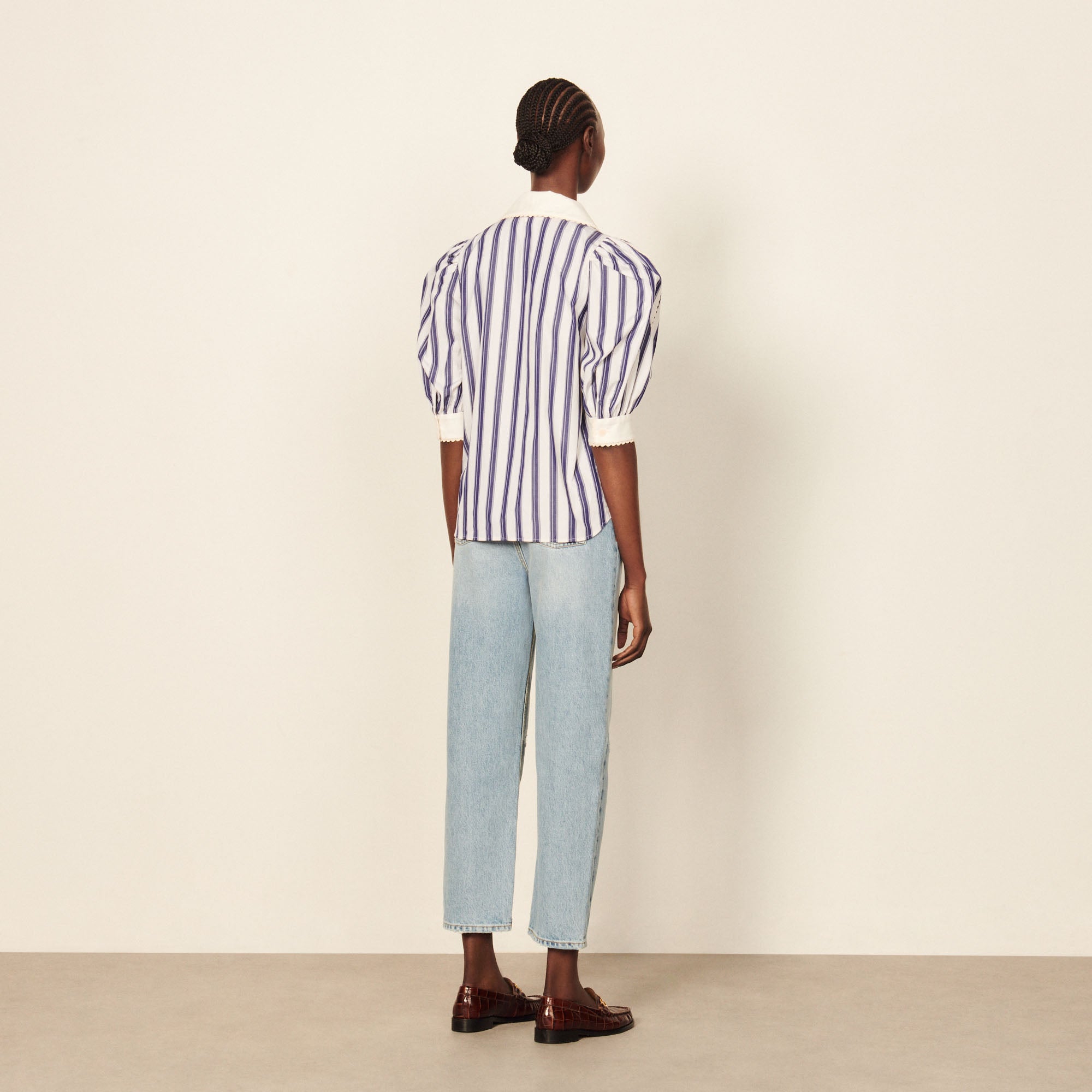 Chemise rayée à col oversize Sandro seconde main