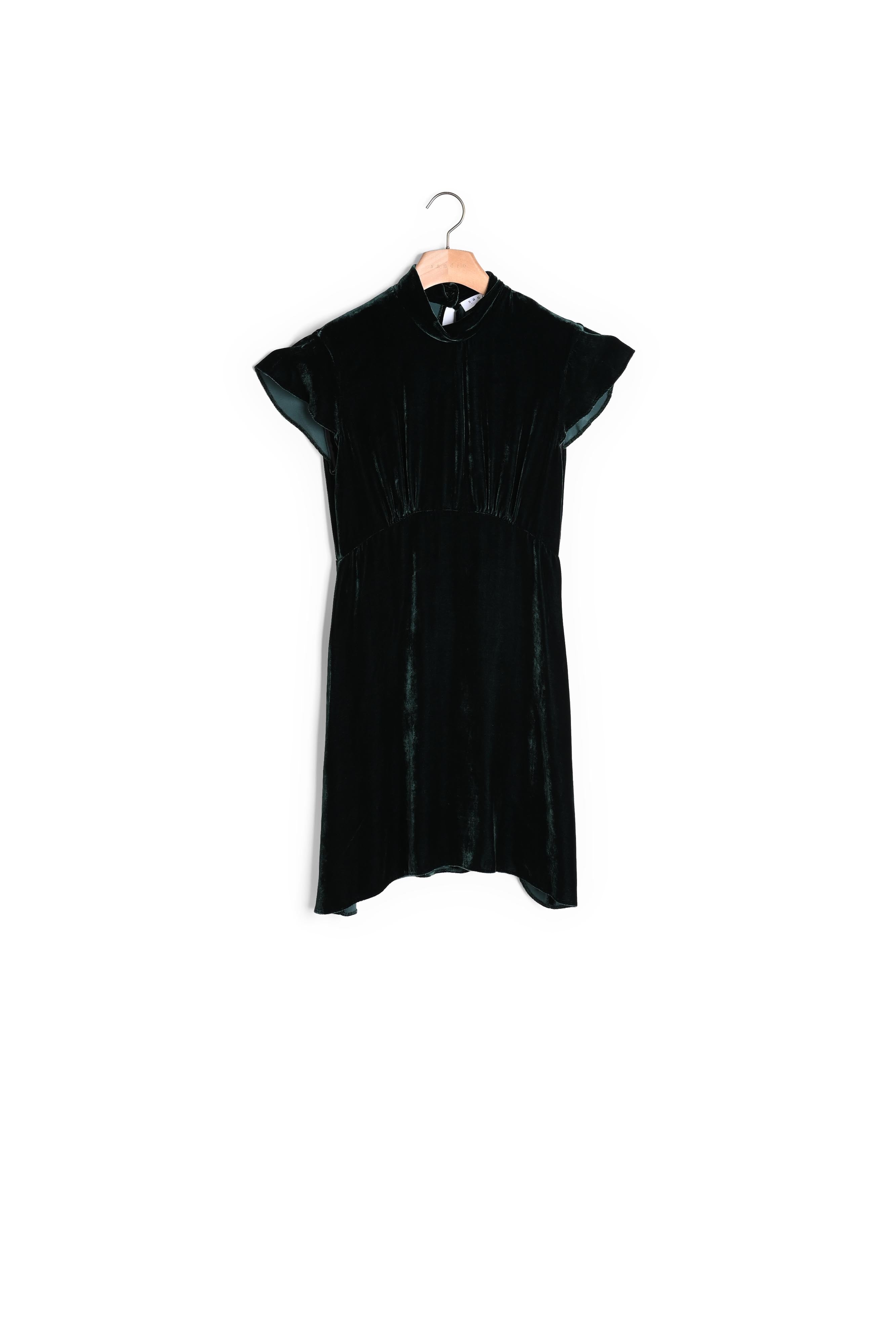 Robe en velours col montant Sandro seconde main