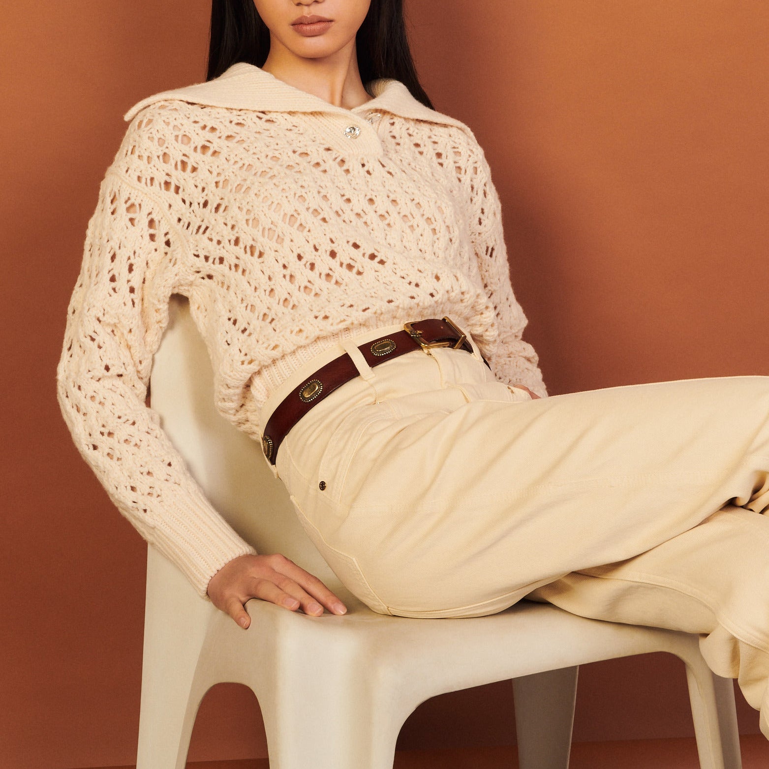 Pull Ecru Sandro seconde main