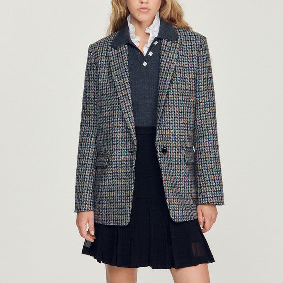 Veste de tailleur a carreaux Sandro seconde main