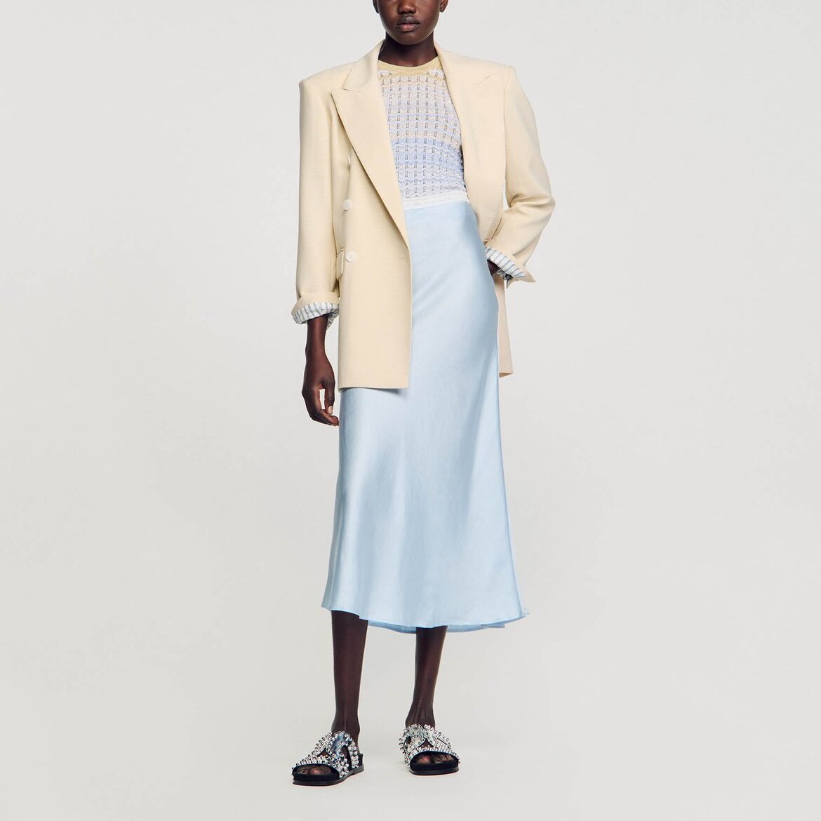 Jupe longue satinée Sandro seconde main