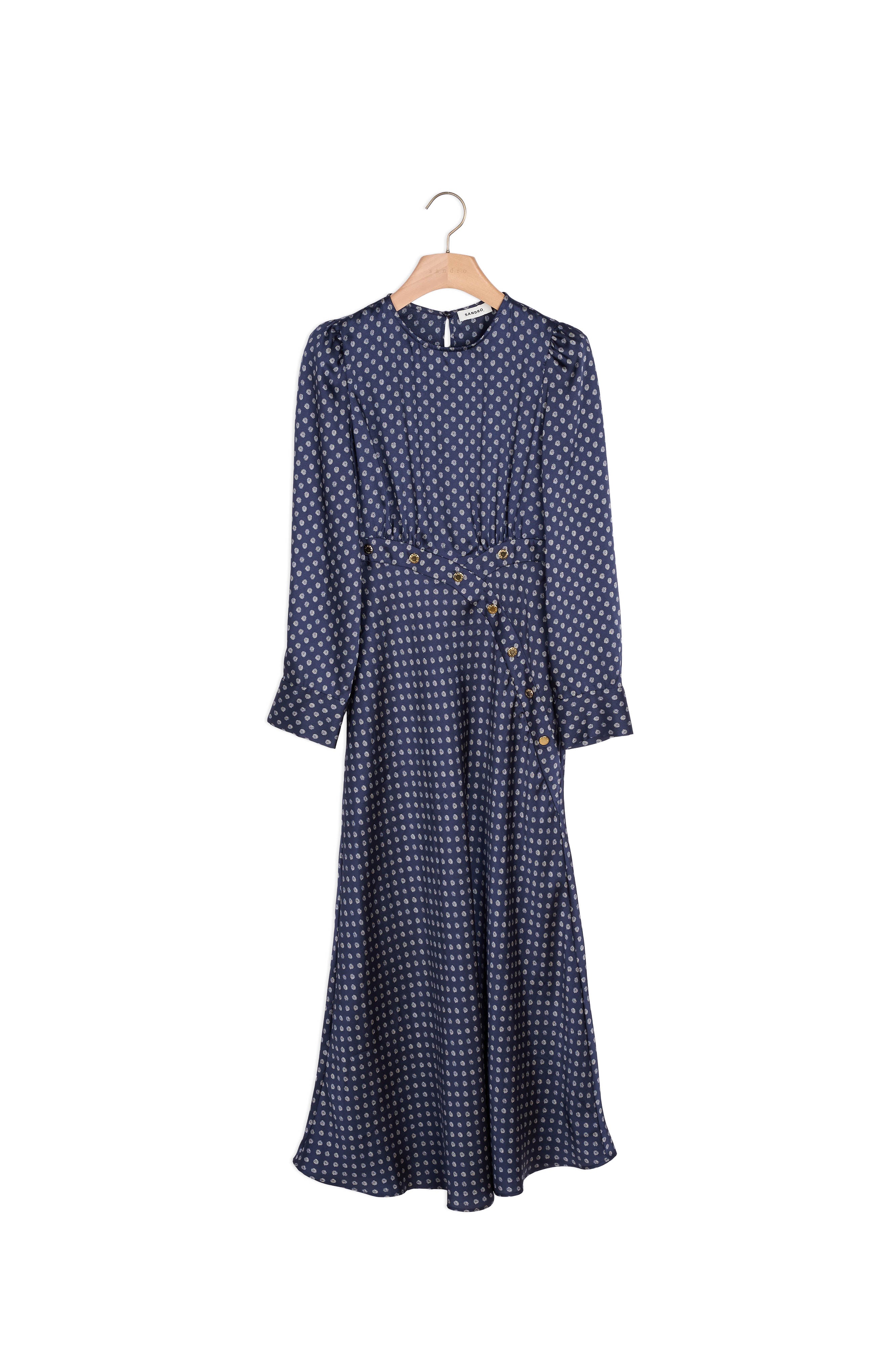 Robe longue fluide imprimé petits pois Sandro seconde main