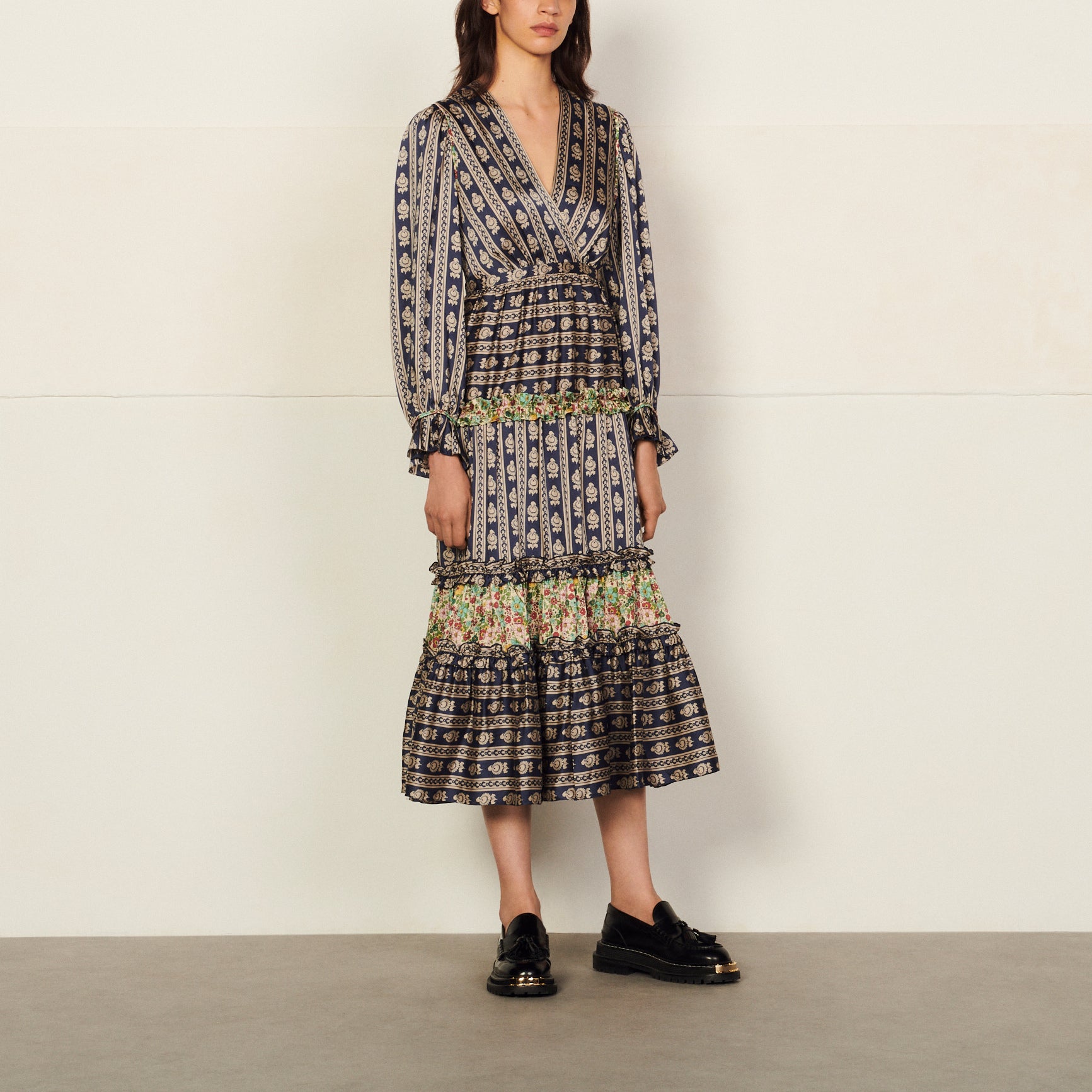 Robe longues en mix imprimés Sandro seconde main