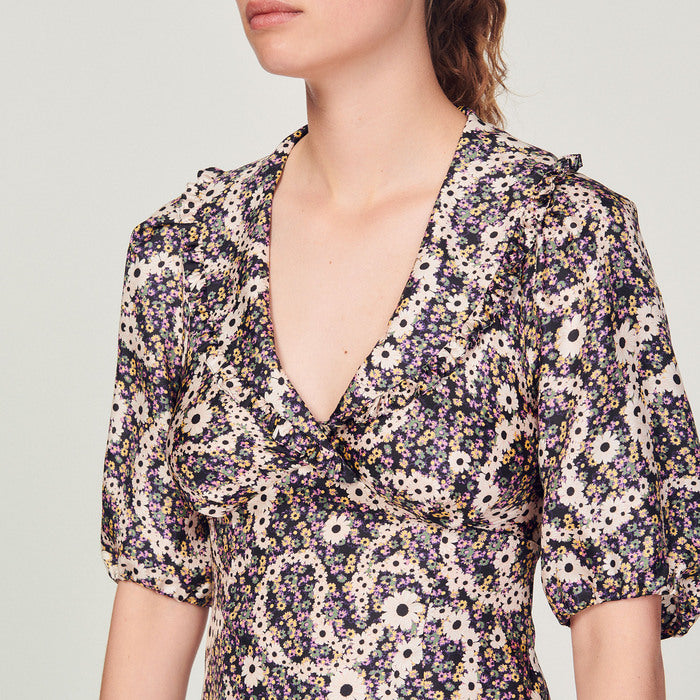 Robe courte à imprimé cachemire fleuri Sandro seconde main