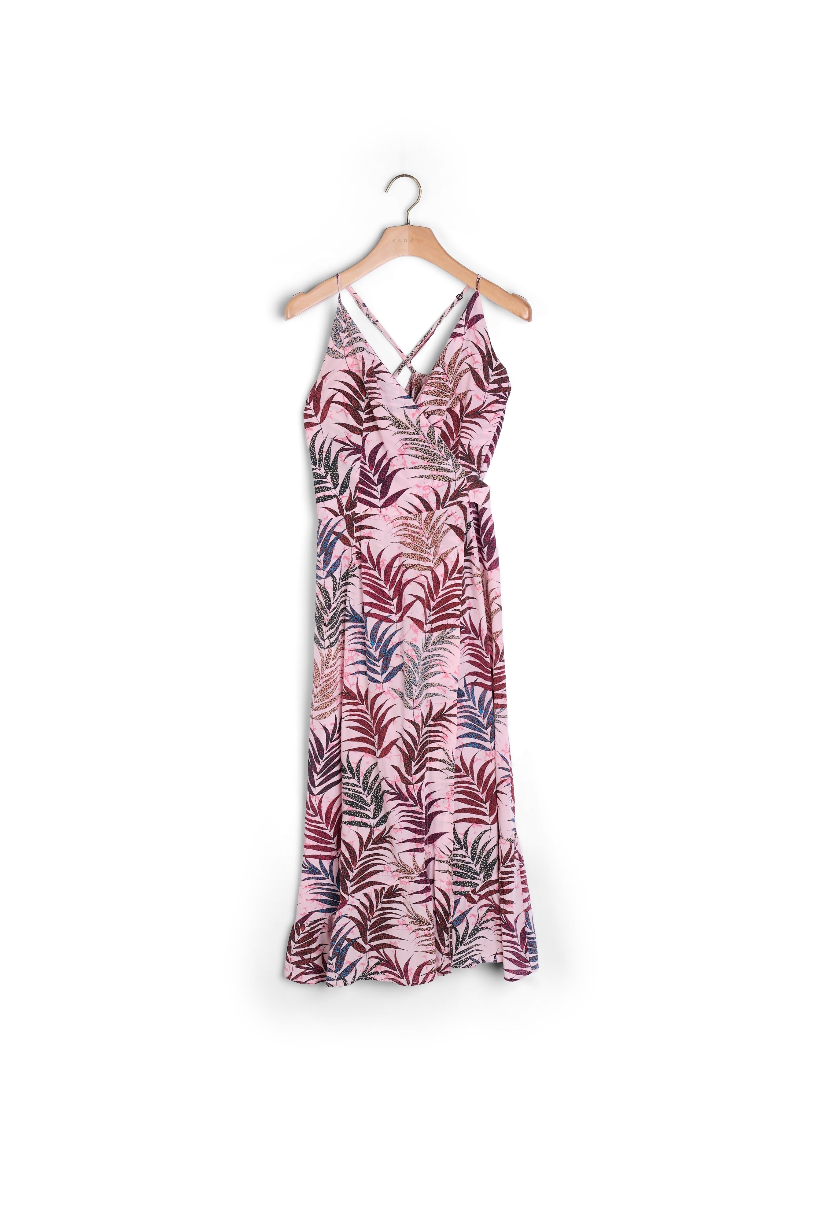 Robe portefeuille en soie imprimée Sandro seconde main