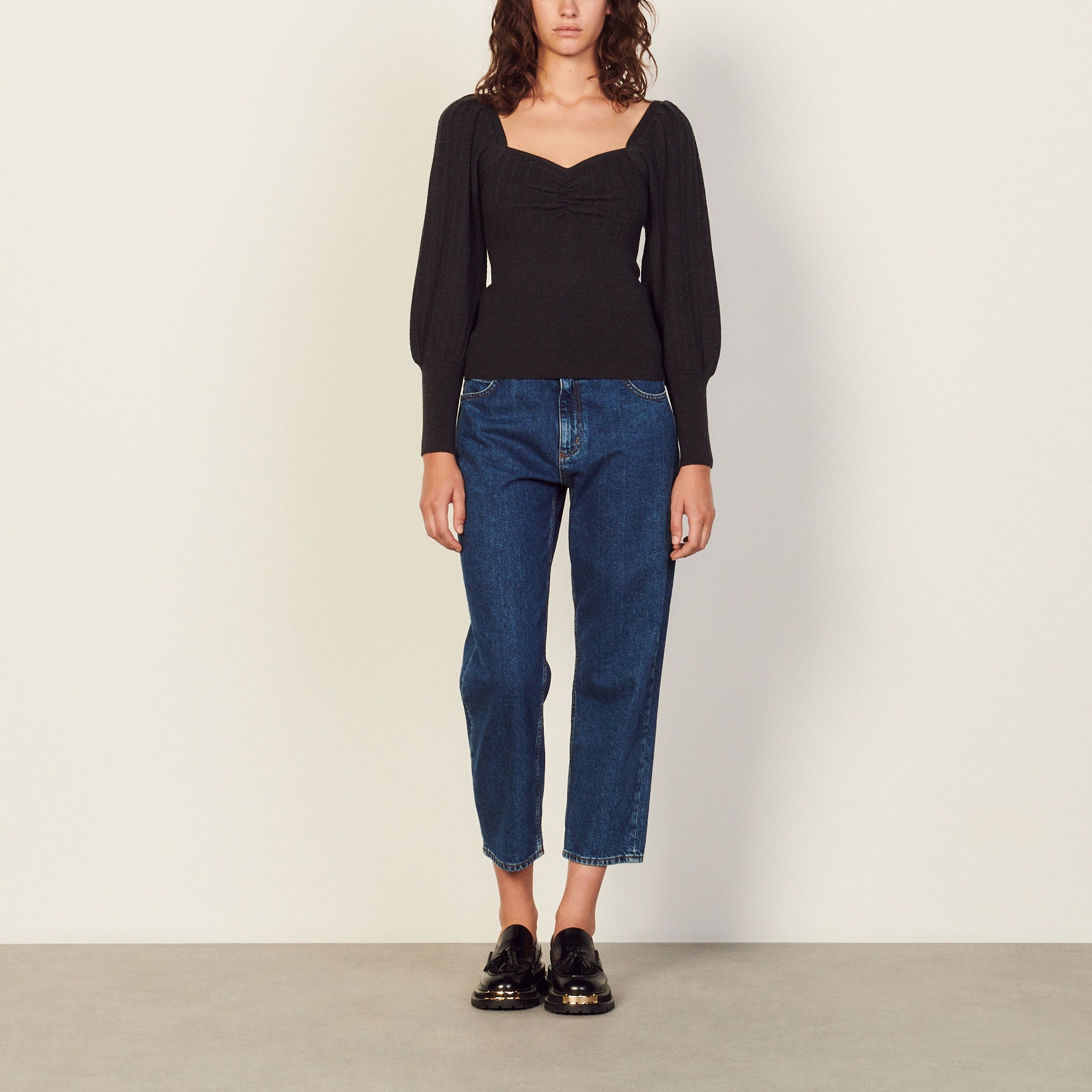 Pull Gris Foncé Sandro seconde main