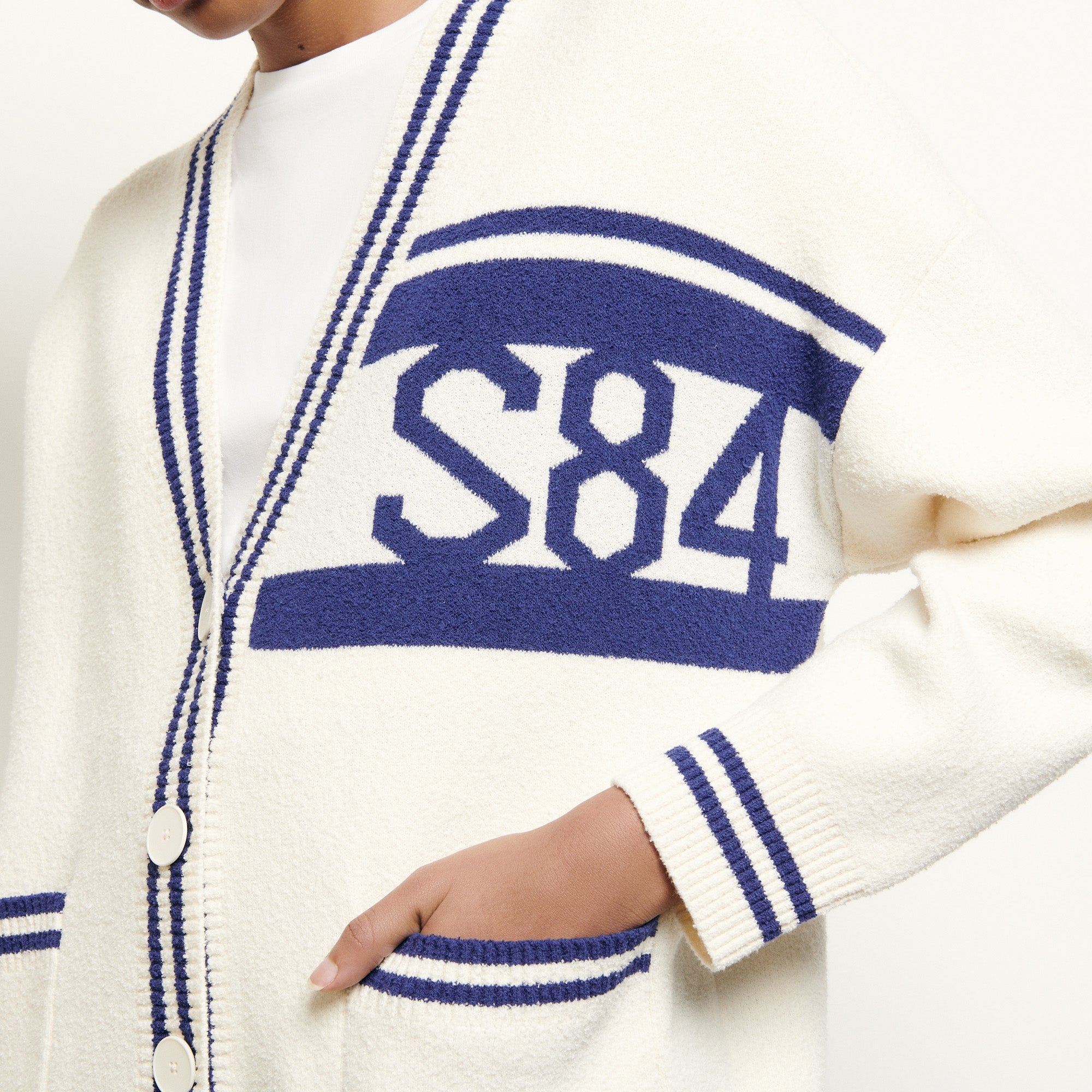 Cardigan over size à rayures Sandro seconde main