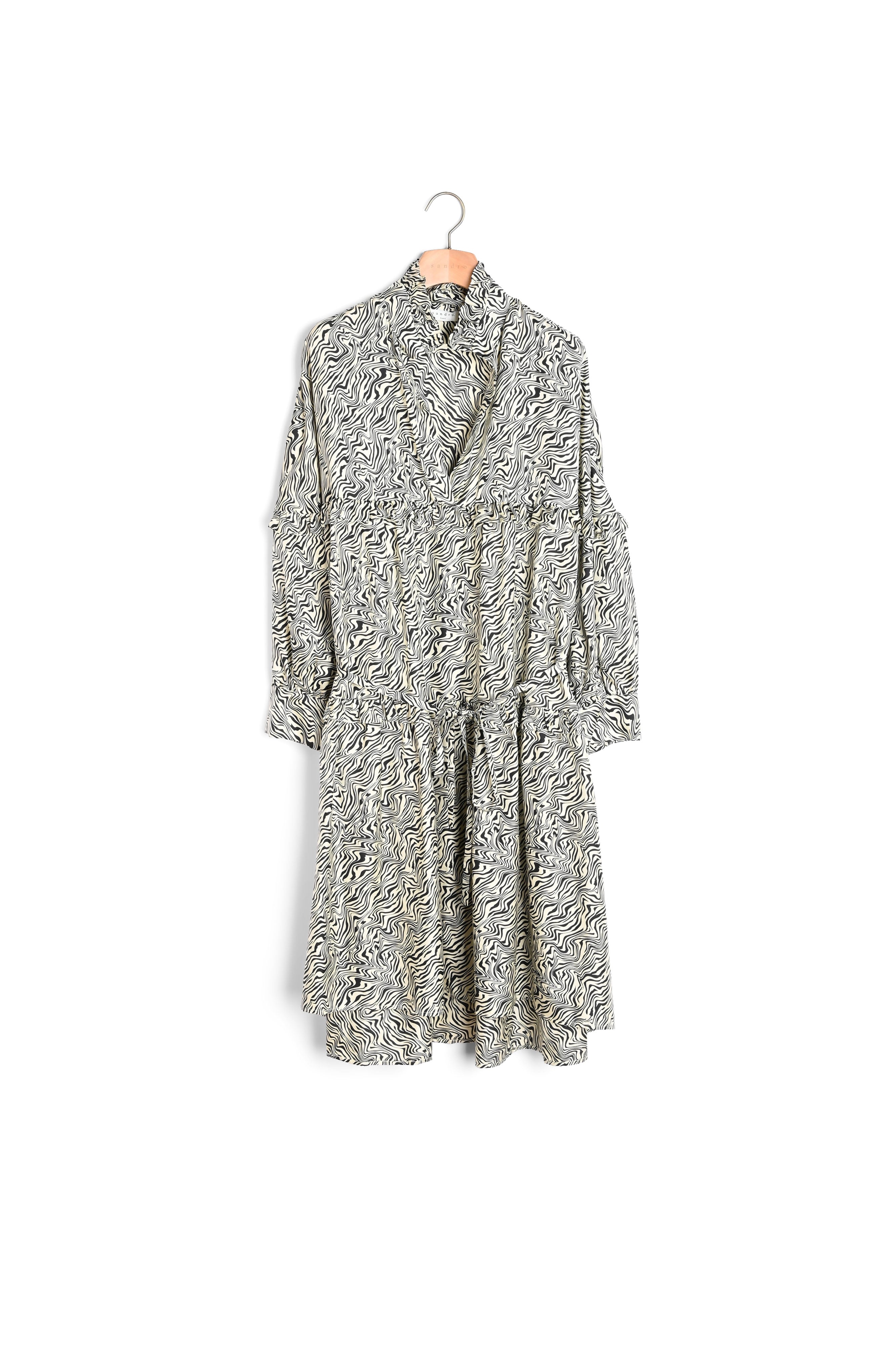 Robe imprimée oversize en soie Sandro seconde main