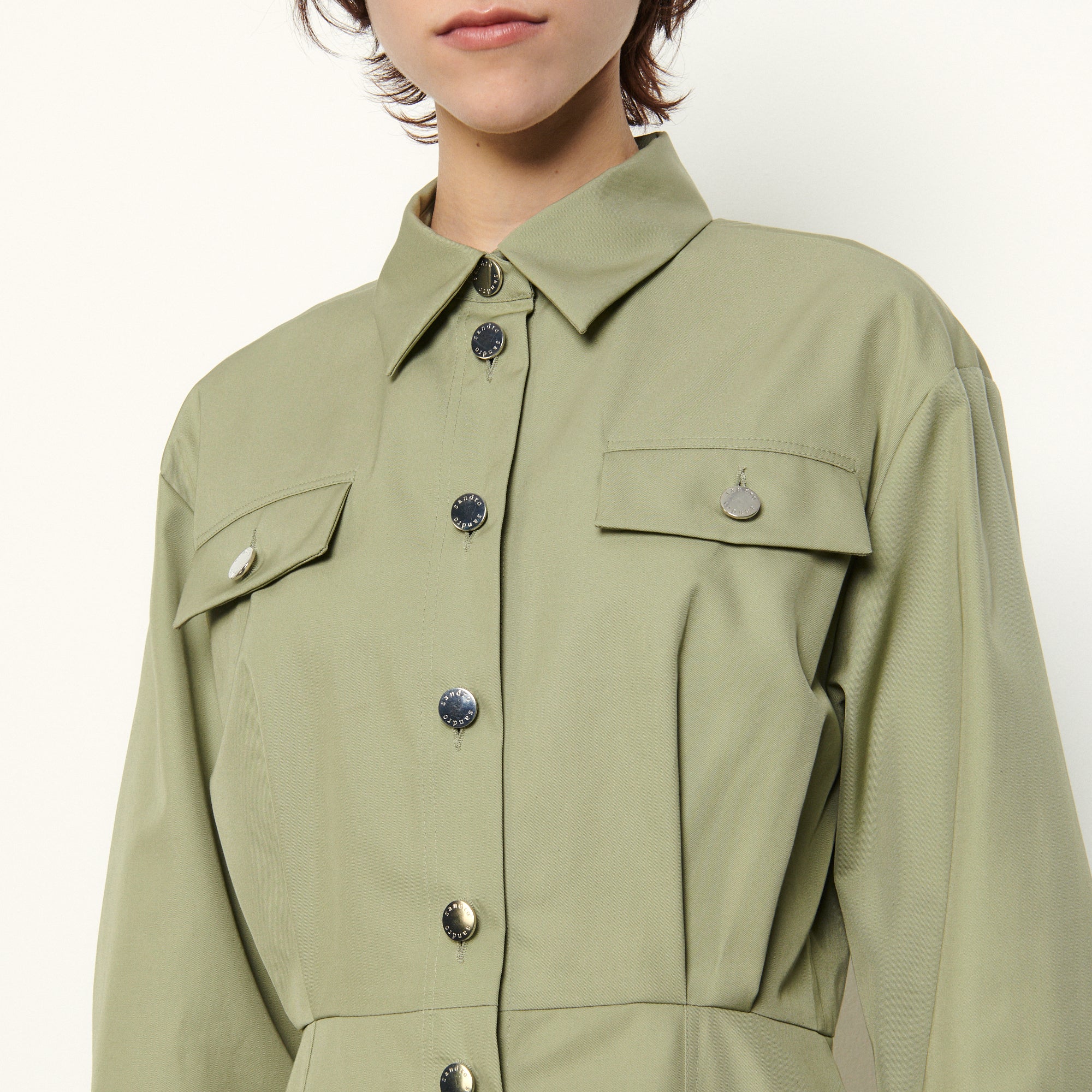 Robe courte saharienne en coton Sandro seconde main