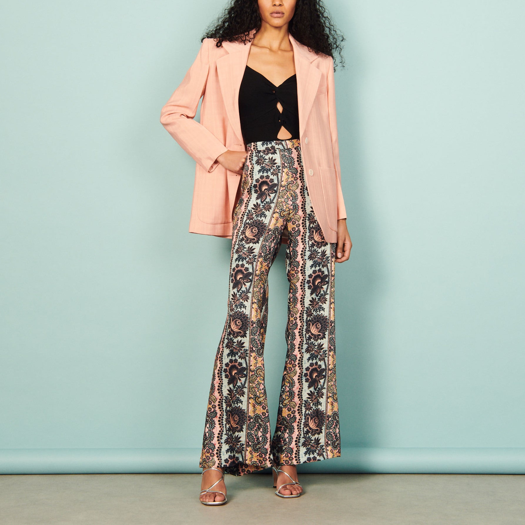 Pantalon fluide imprimé baroque Sandro seconde main