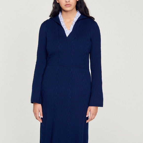 Robe longue à col vareuse Sandro seconde main