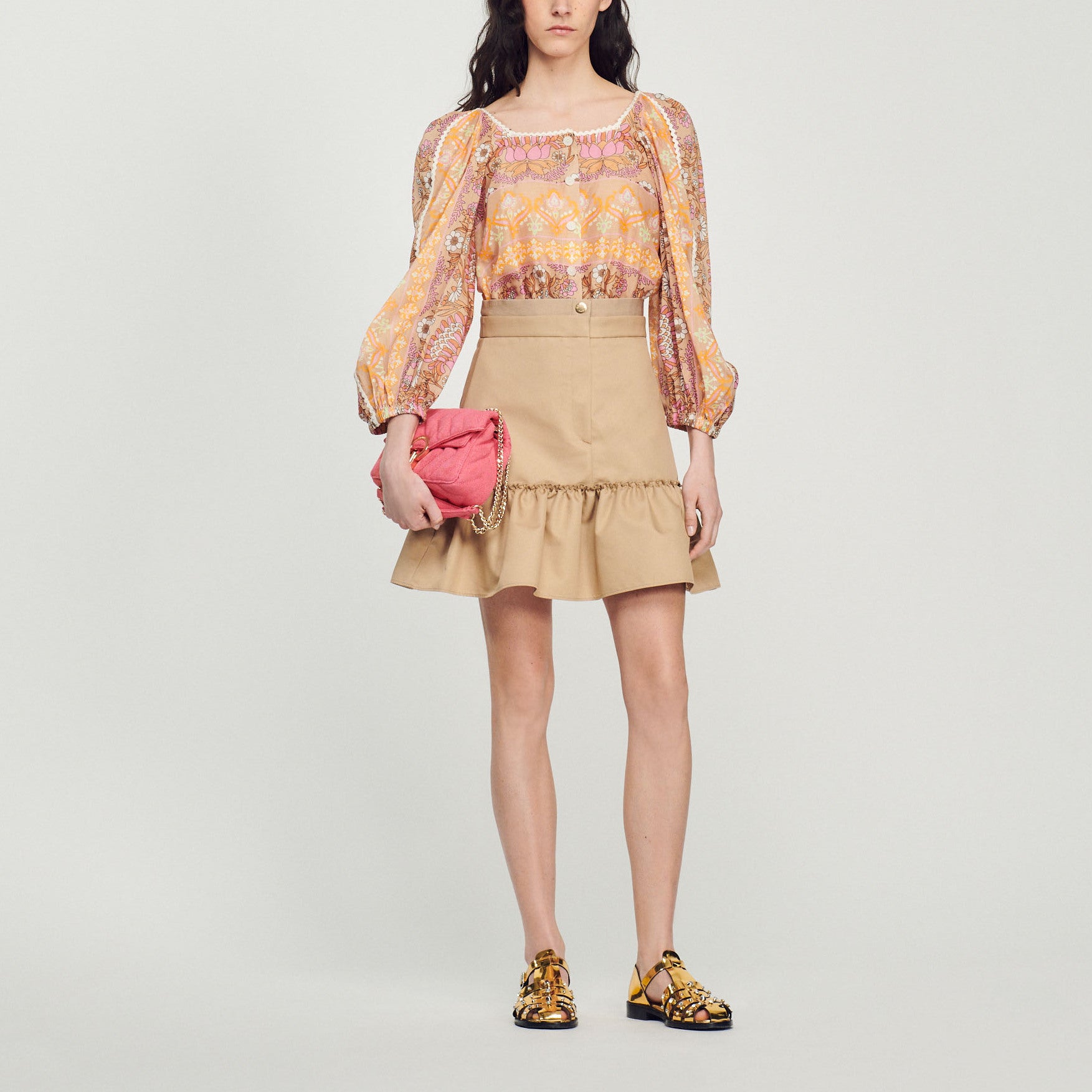 Top court imprimé Sandro seconde main