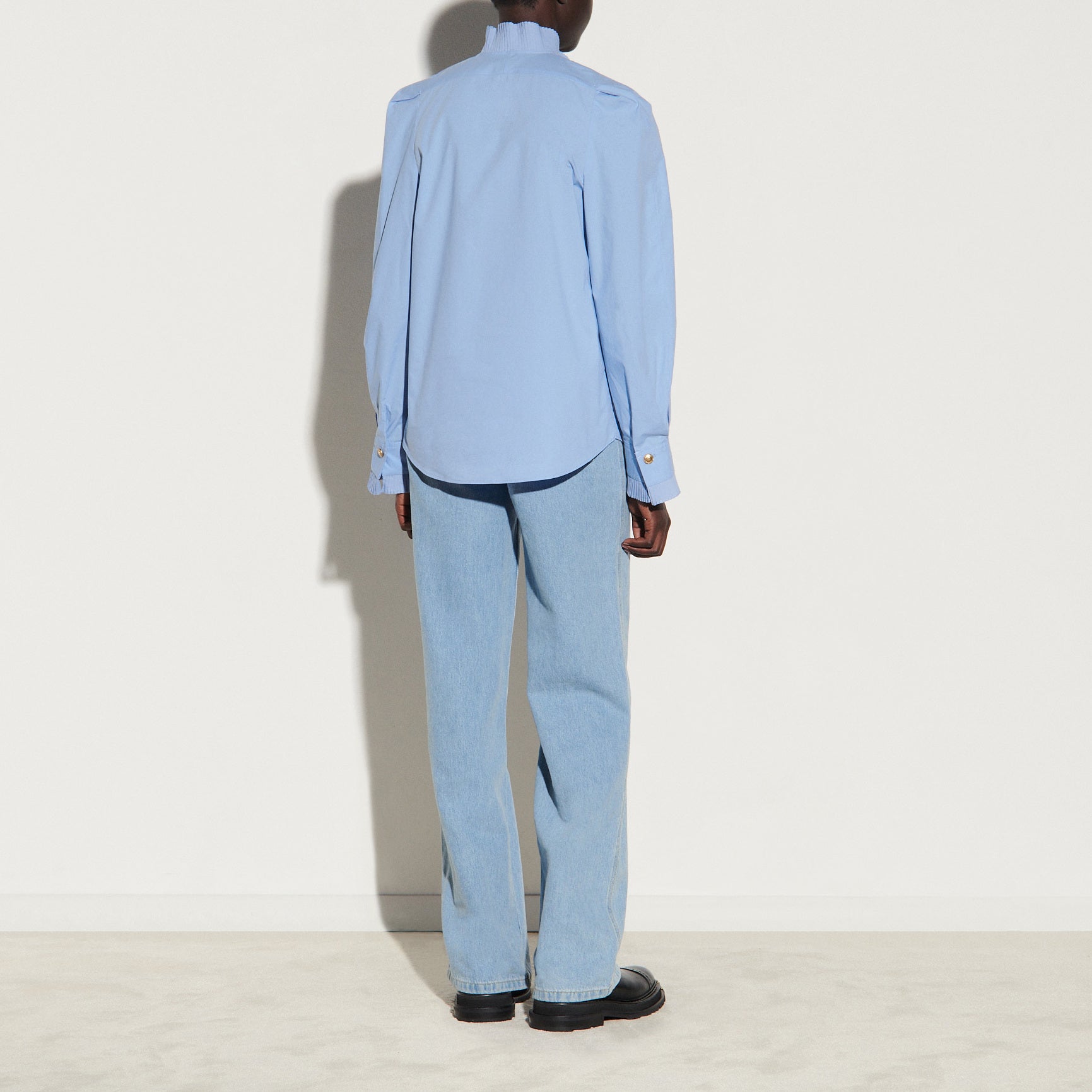 Top en popeline à col plissé Sandro seconde main