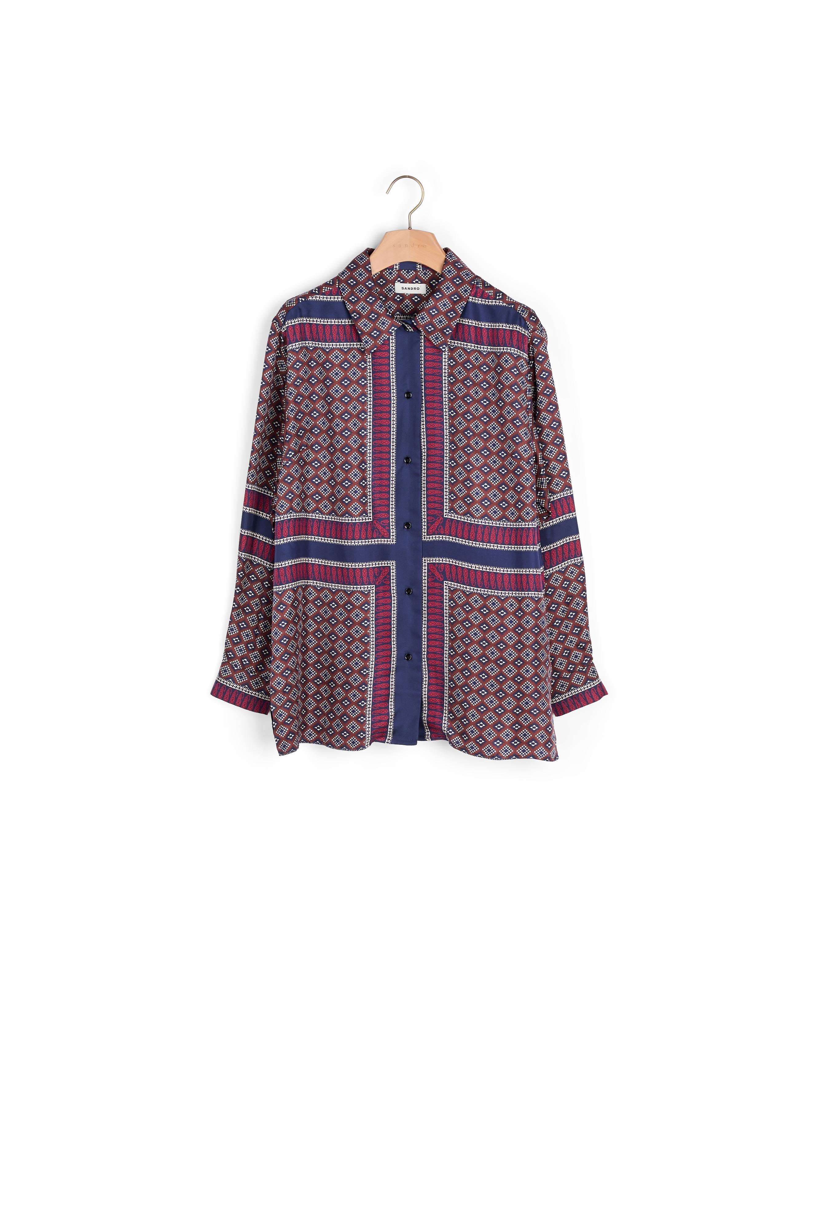 Chemise imprimée en soie Sandro seconde main