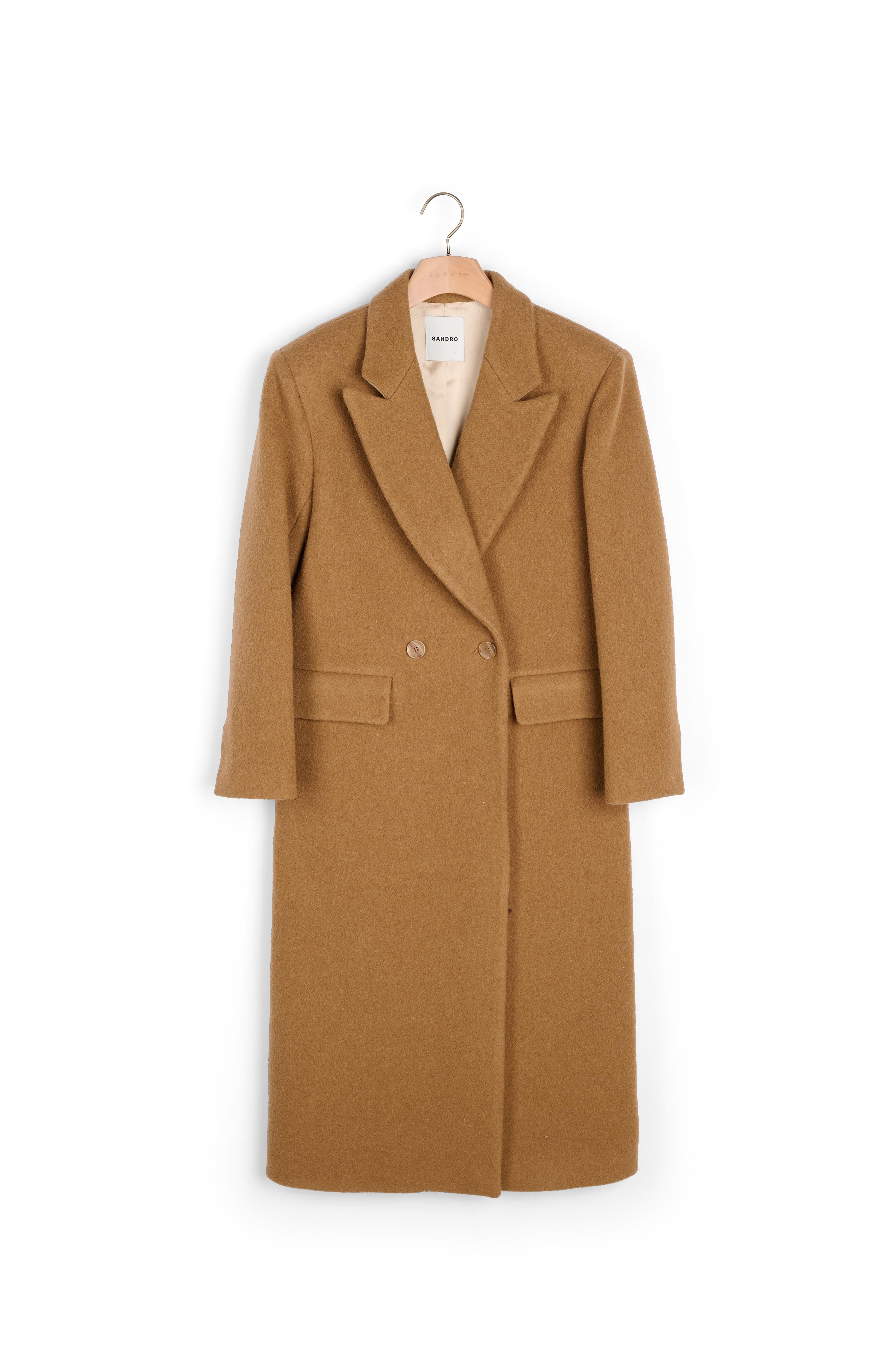 Manteau droit en laine grattée Sandro seconde main