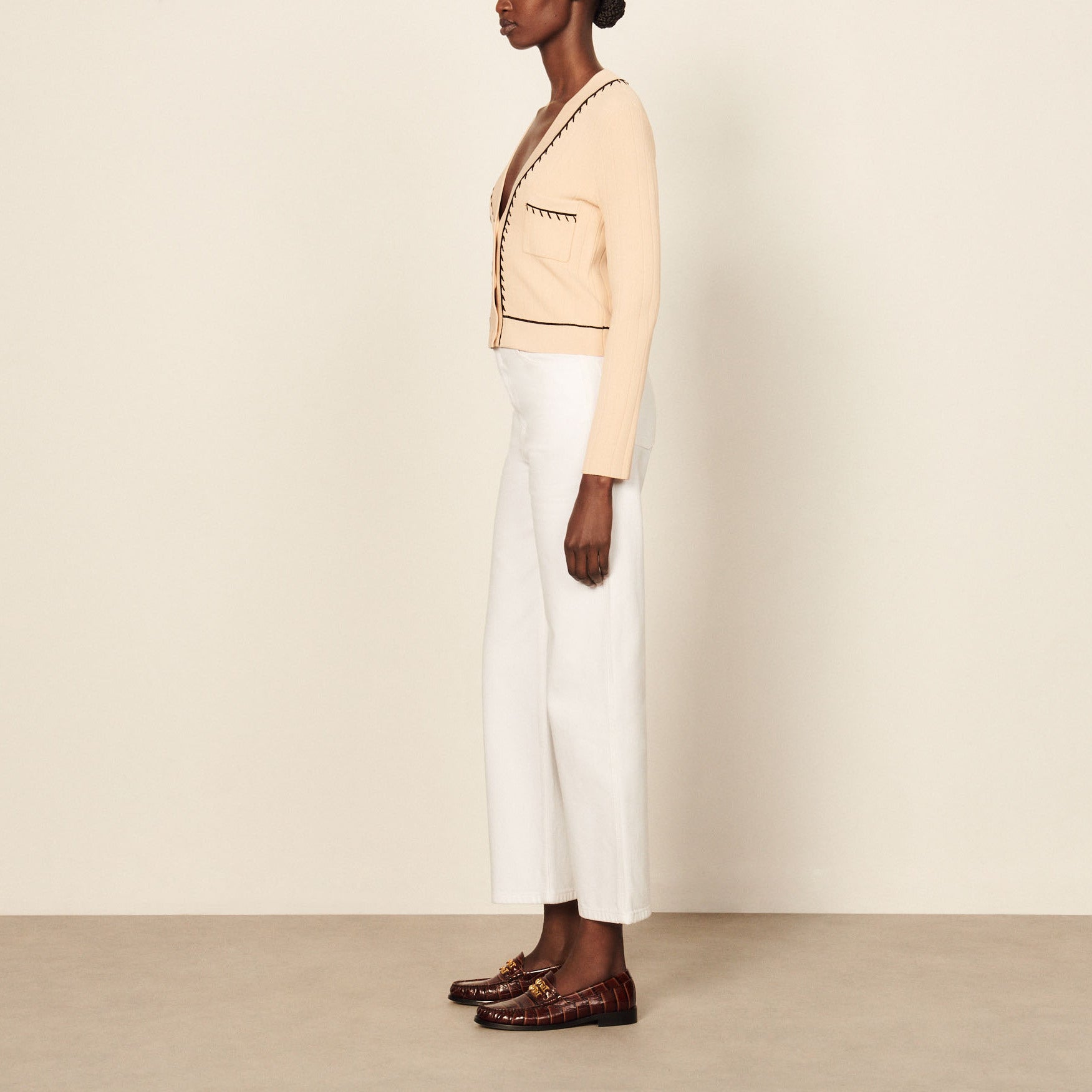 Cardigan à détails contrastés Sandro seconde main