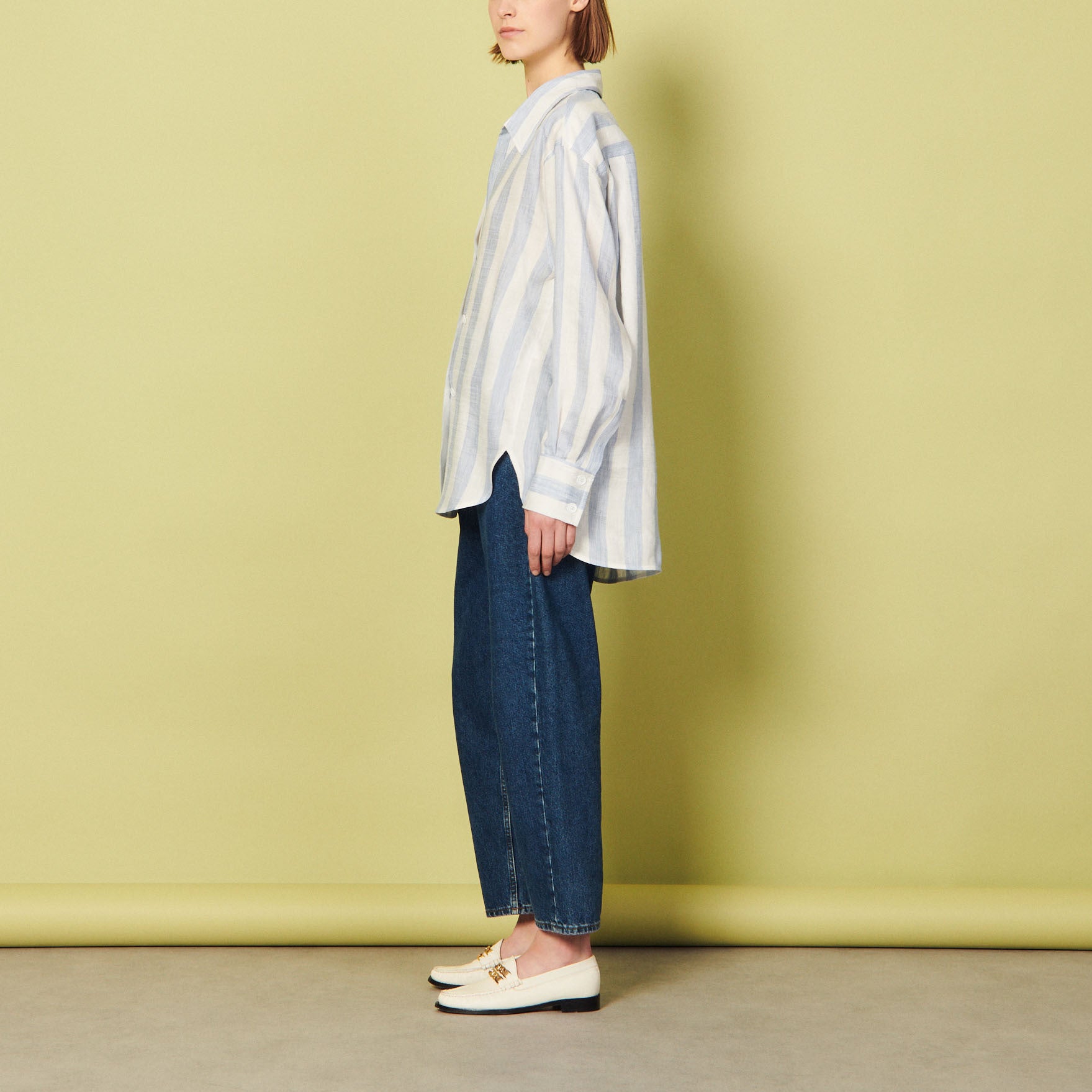 Chemise rayée en lin Sandro seconde main