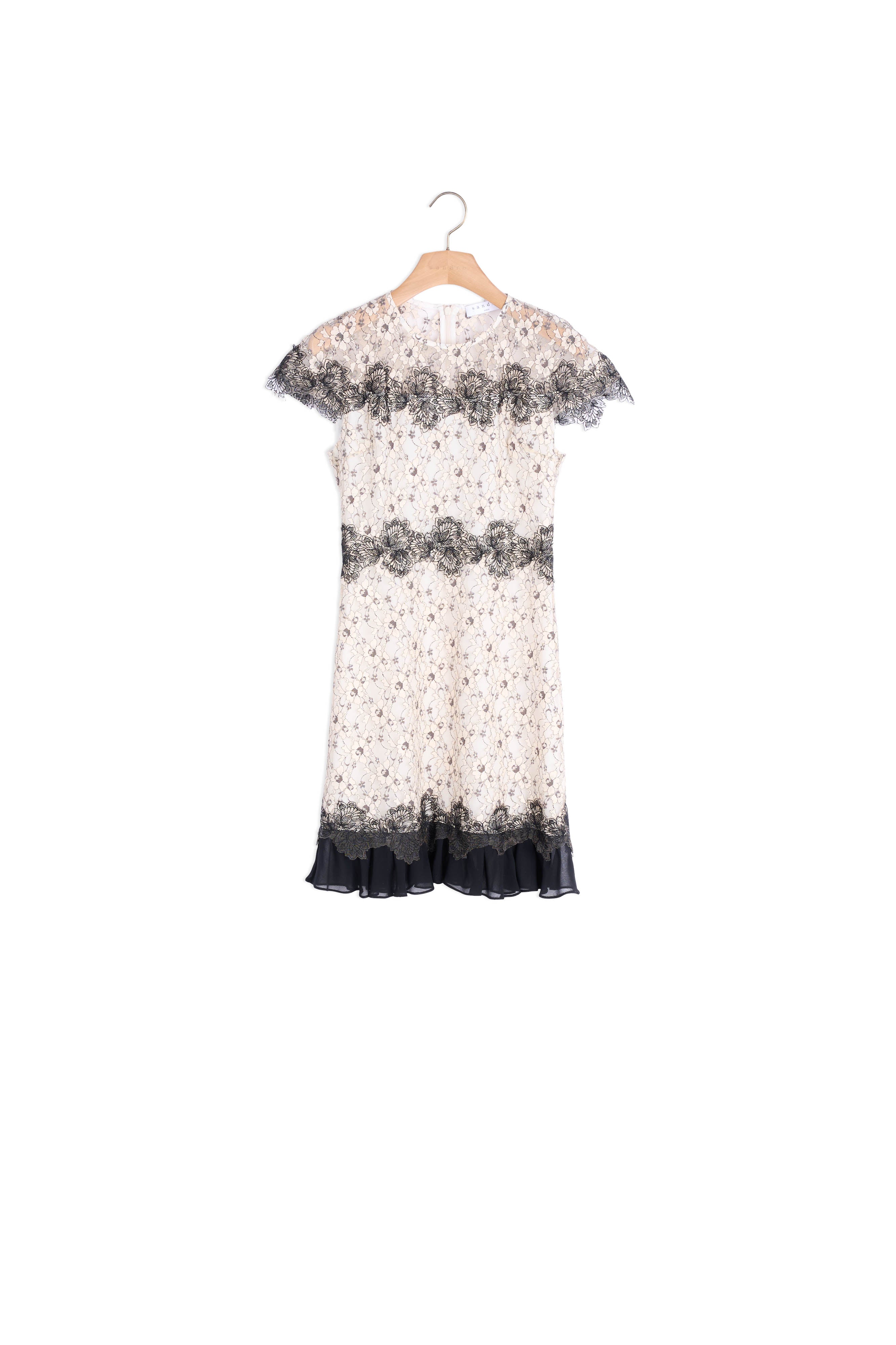 Robe en dentelle bicolore Sandro seconde main
