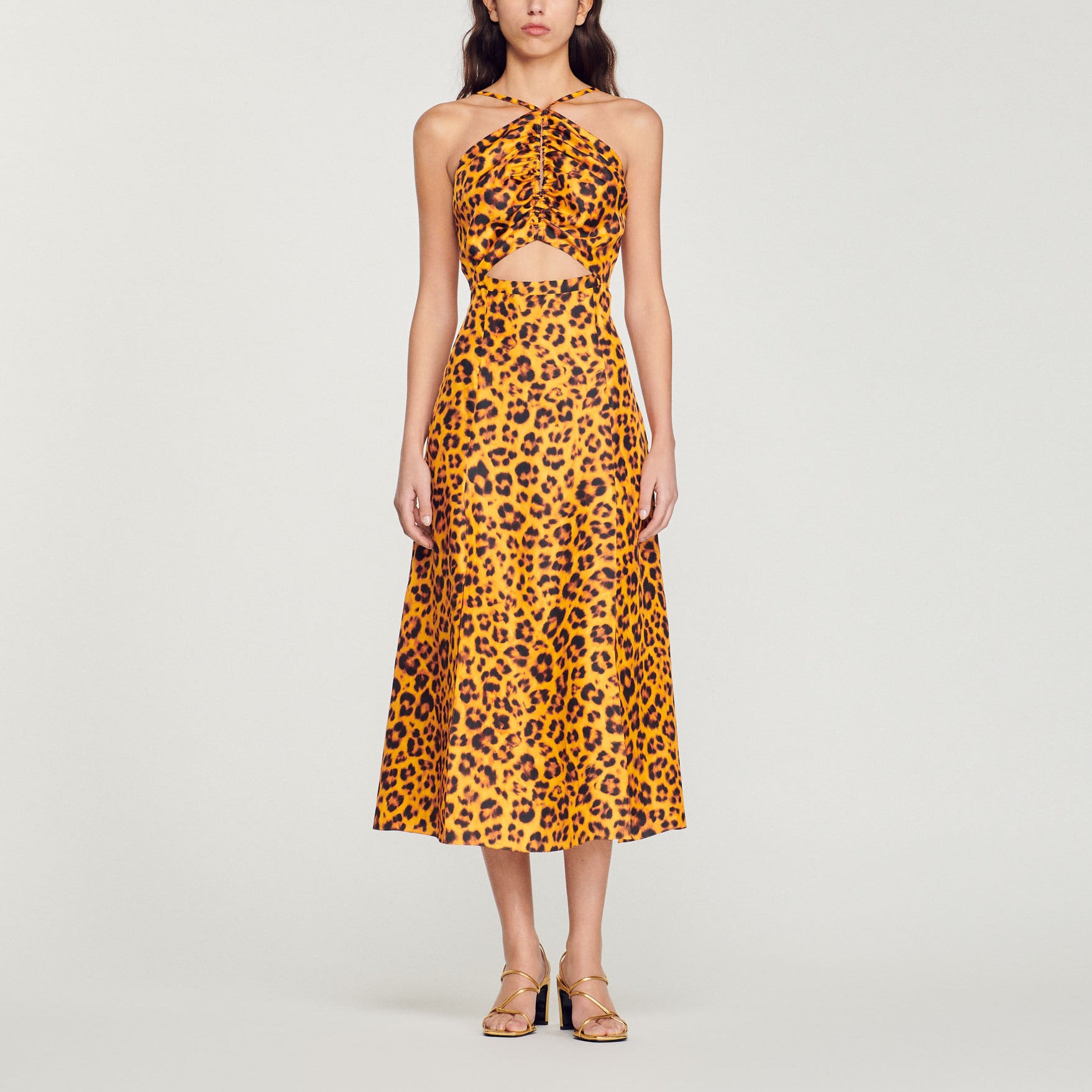 Robe longue imprimé léopard Sandro seconde main