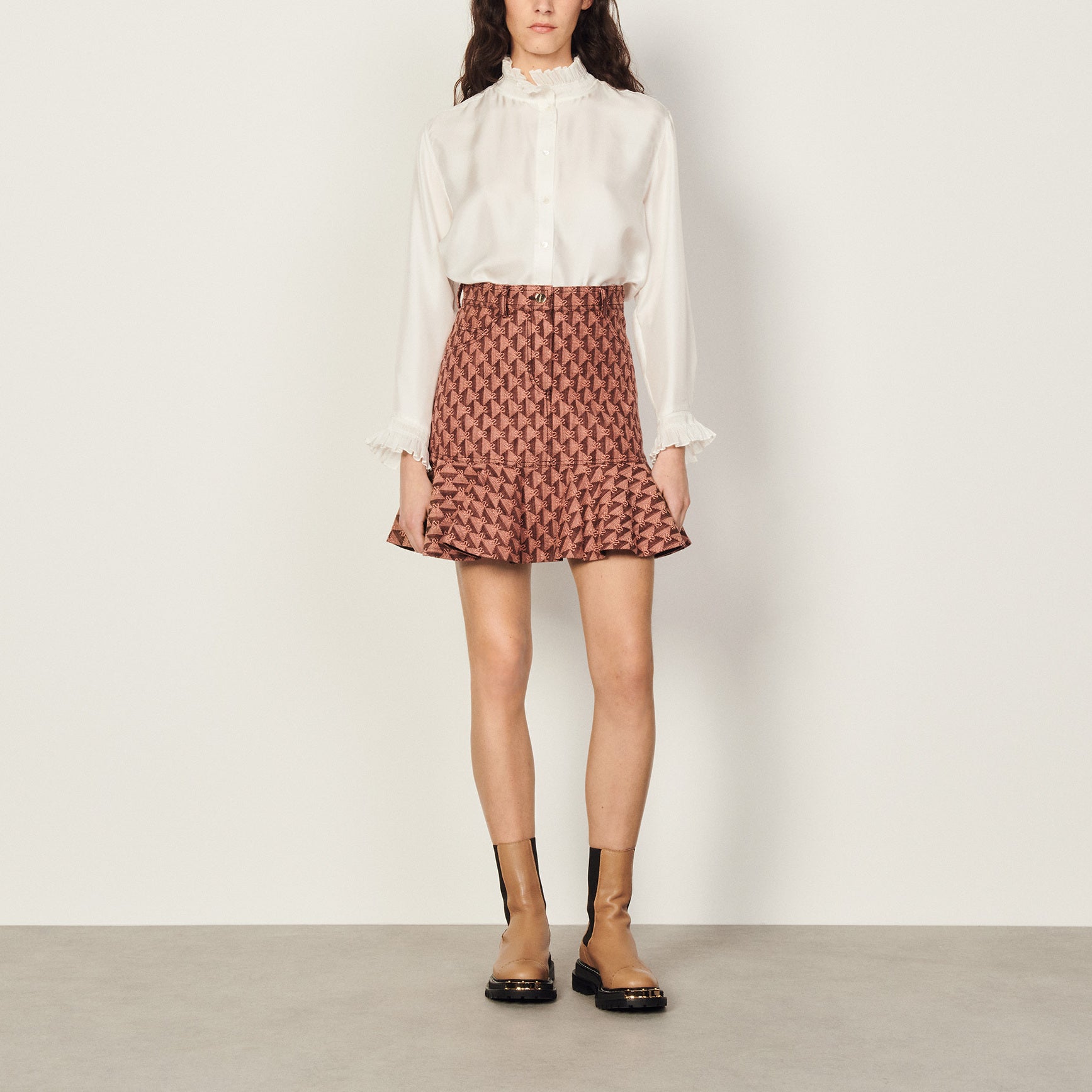 Jupe courte en jacquard Sandro seconde main