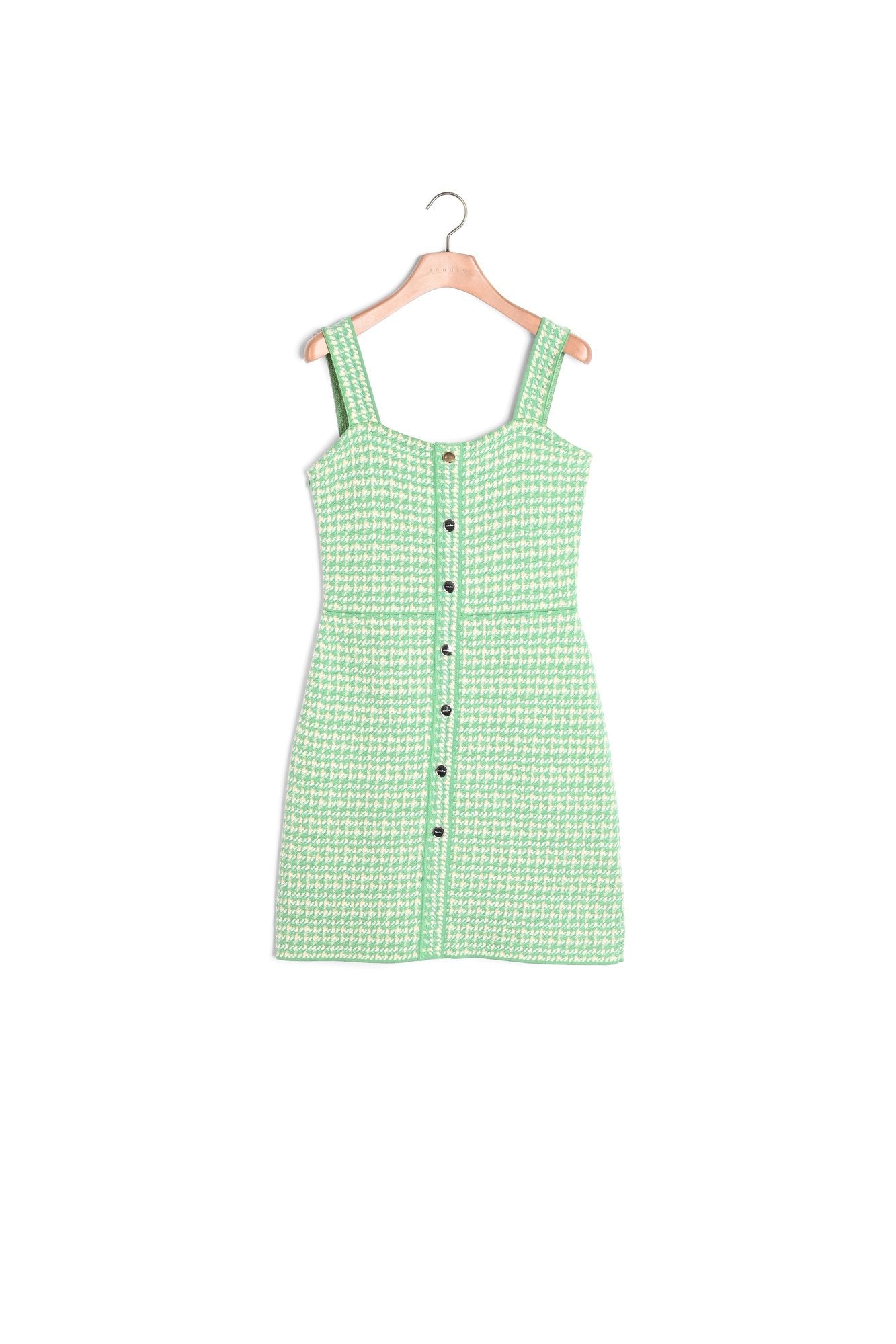 Robe à bretelles en tweed fantaisie Sandro seconde main