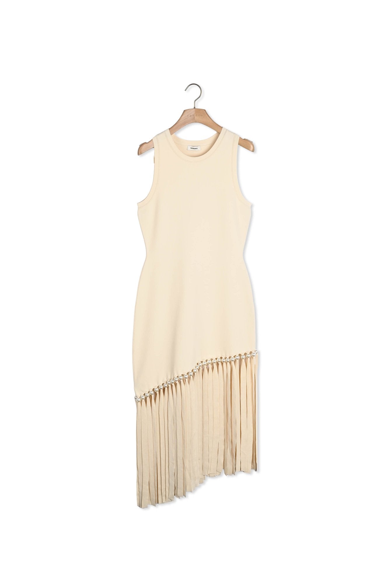 Robe midi en maille frangée et perlée Sandro seconde main