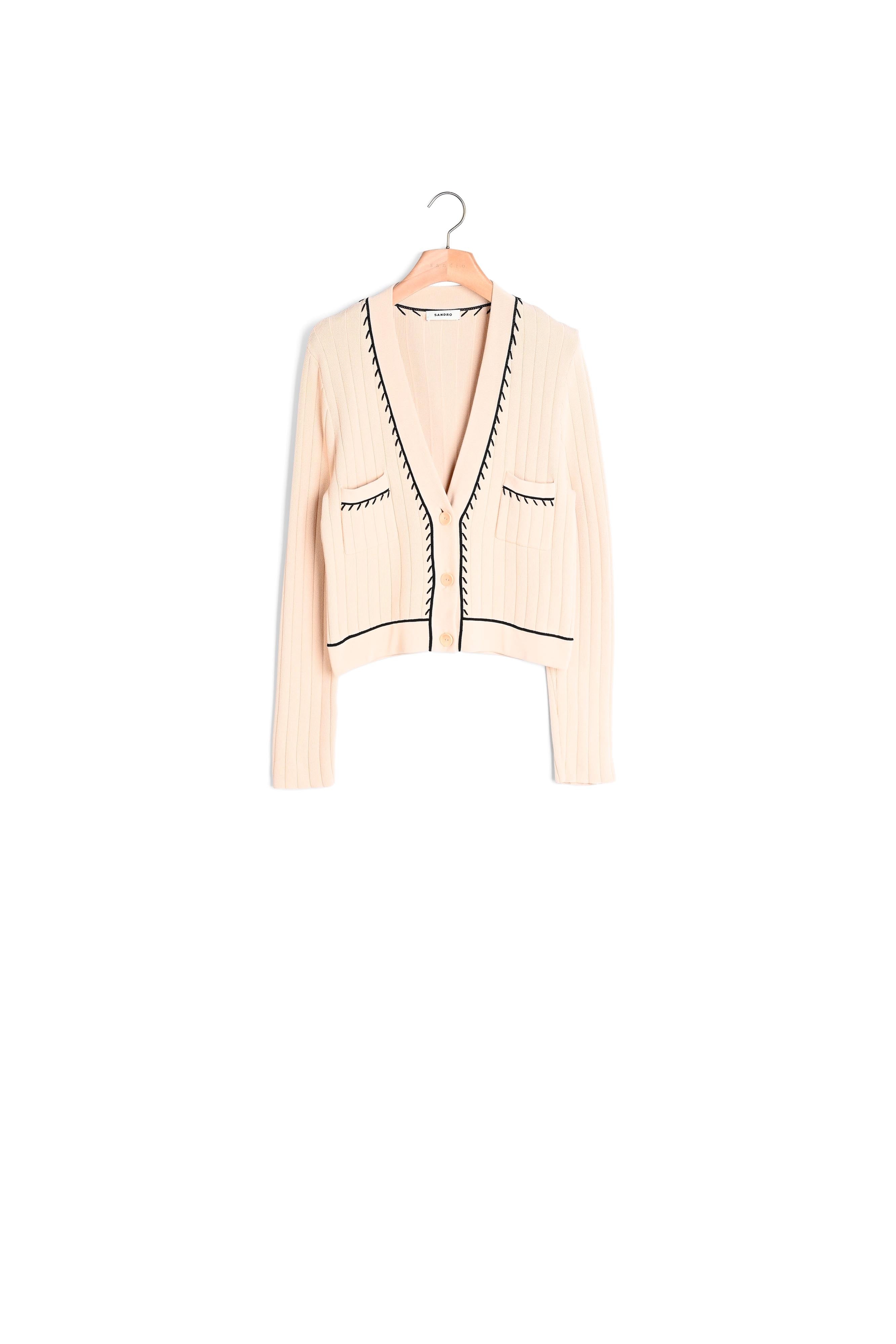 Cardigan à détails contrastés Sandro seconde main