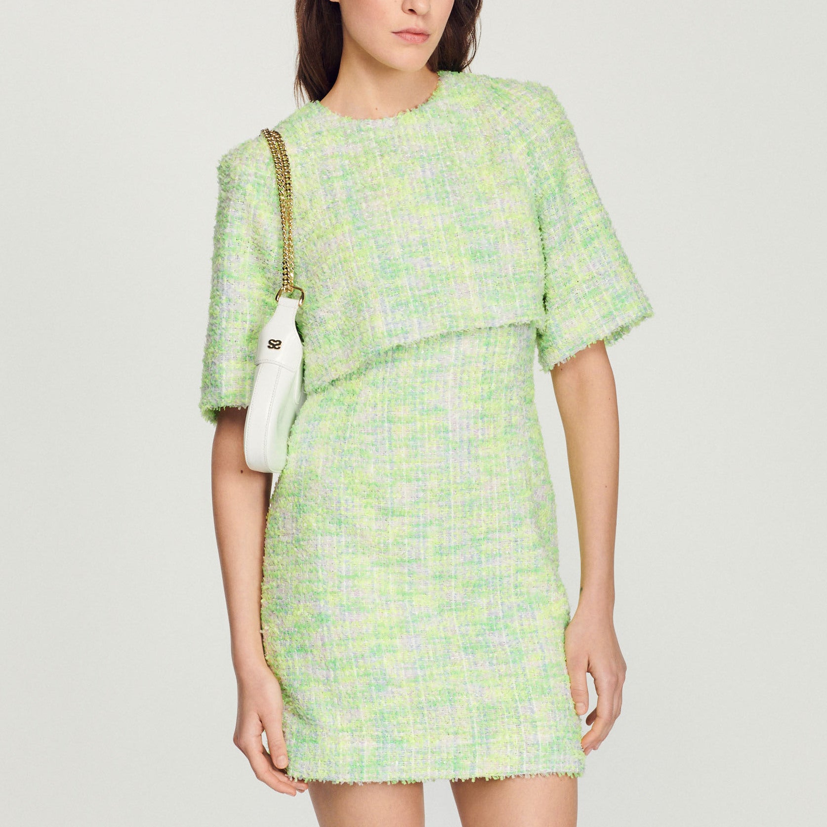 Robe courte en tweed Sandro seconde main