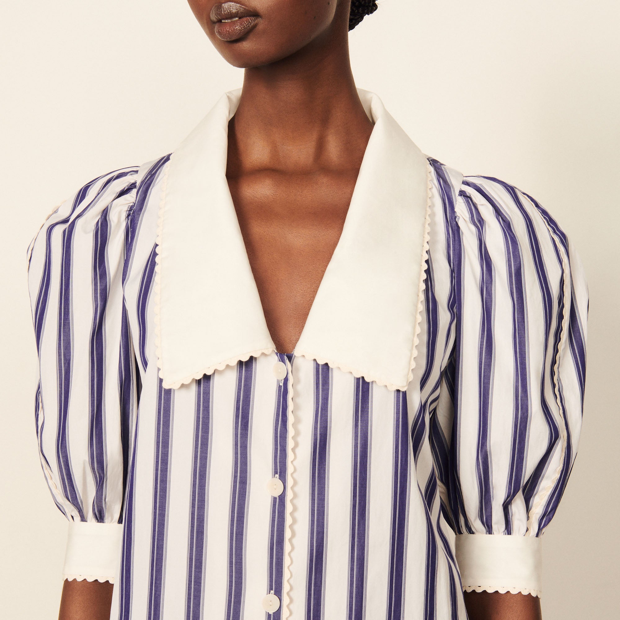 Chemise rayée à col oversize Sandro seconde main