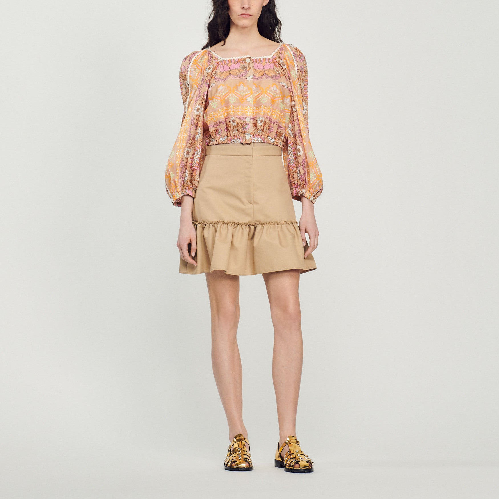 Top court imprimé Sandro seconde main