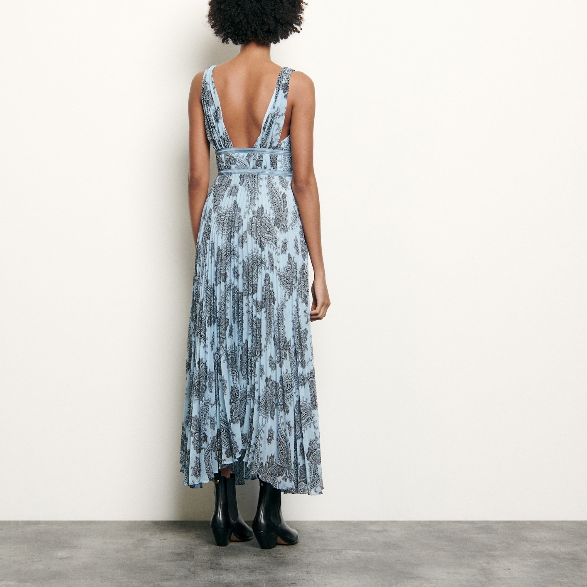 Robe longue en mousseline imprimée Sandro seconde main