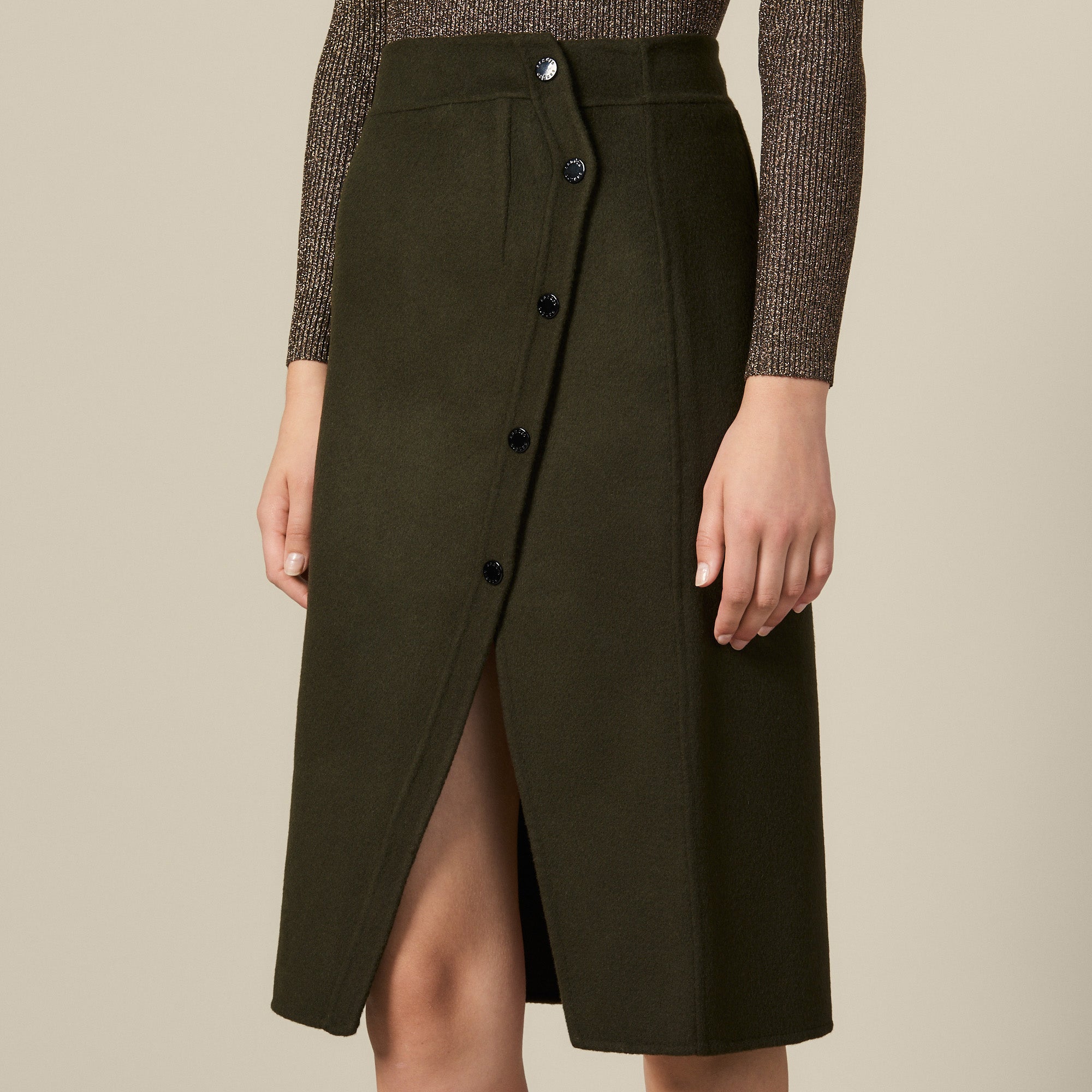 Jupe portefeuille fendue en laine Sandro seconde main