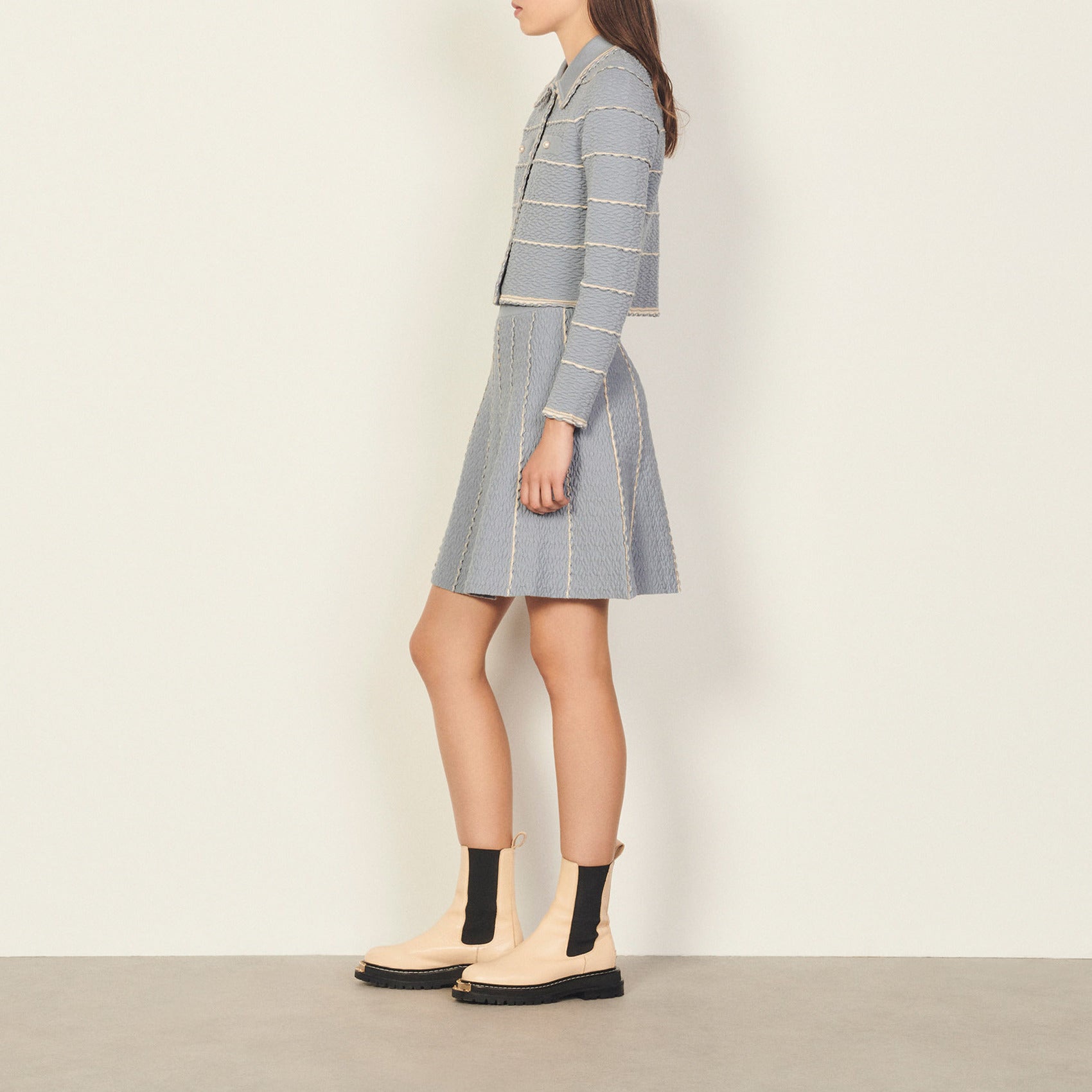 Jupe courte trapèze en Maille Sandro seconde main