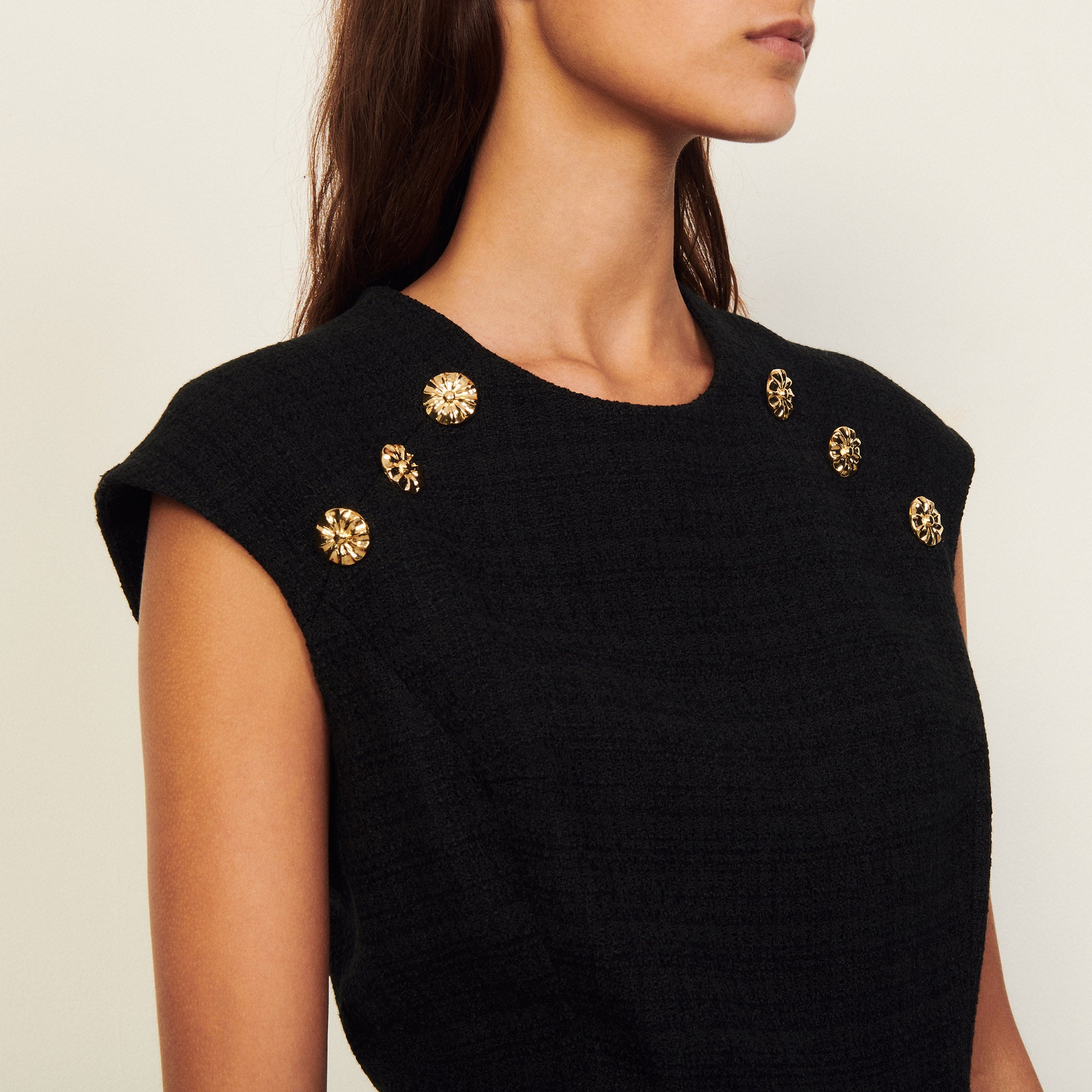 Robe courte en tweed Sandro seconde main