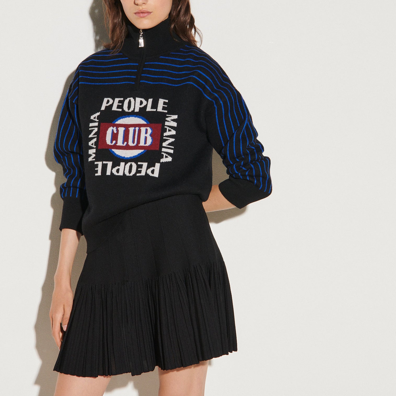 Jupe patineuse en Maille compacte Sandro seconde main