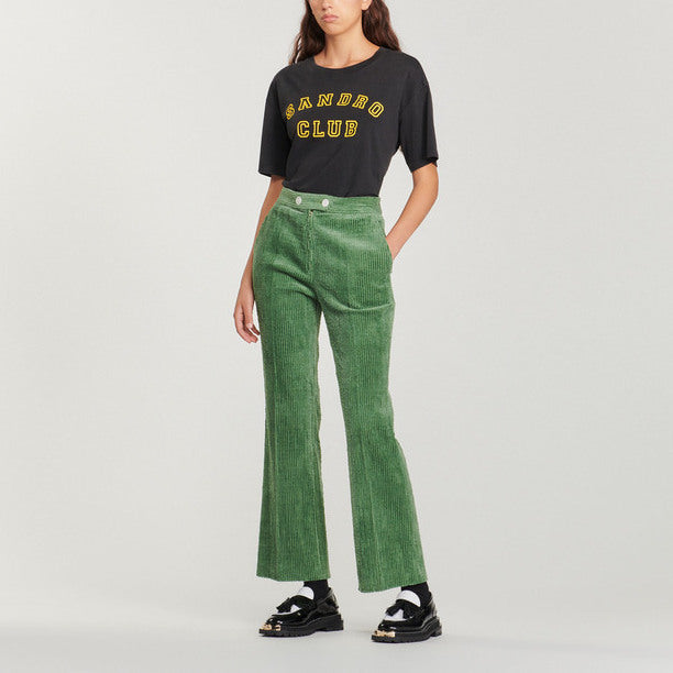 Pantalon droit en velours côtelé Sandro seconde main