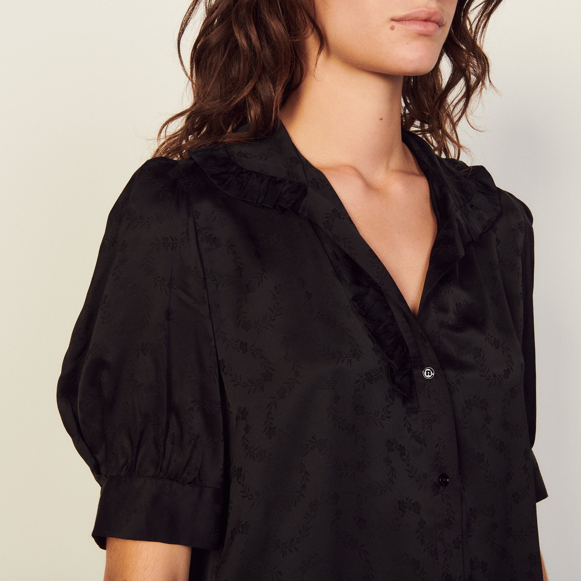 Chemise fluide en jacquard fantaisie Sandro seconde main