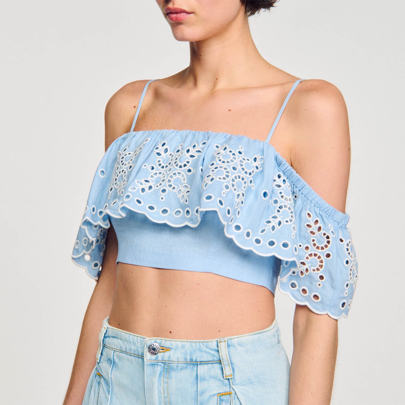 Top court à volant Sandro seconde main