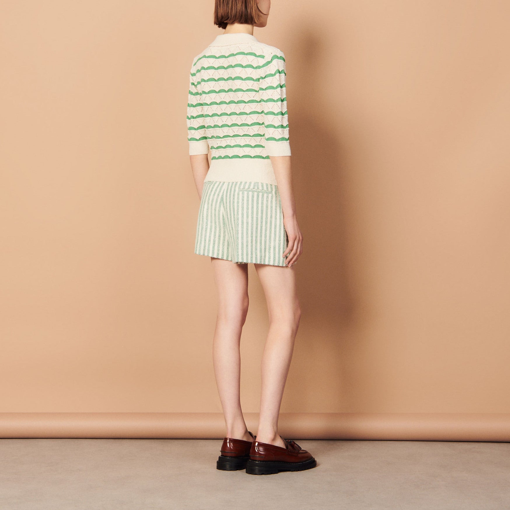 Pull polo rayé Sandro seconde main