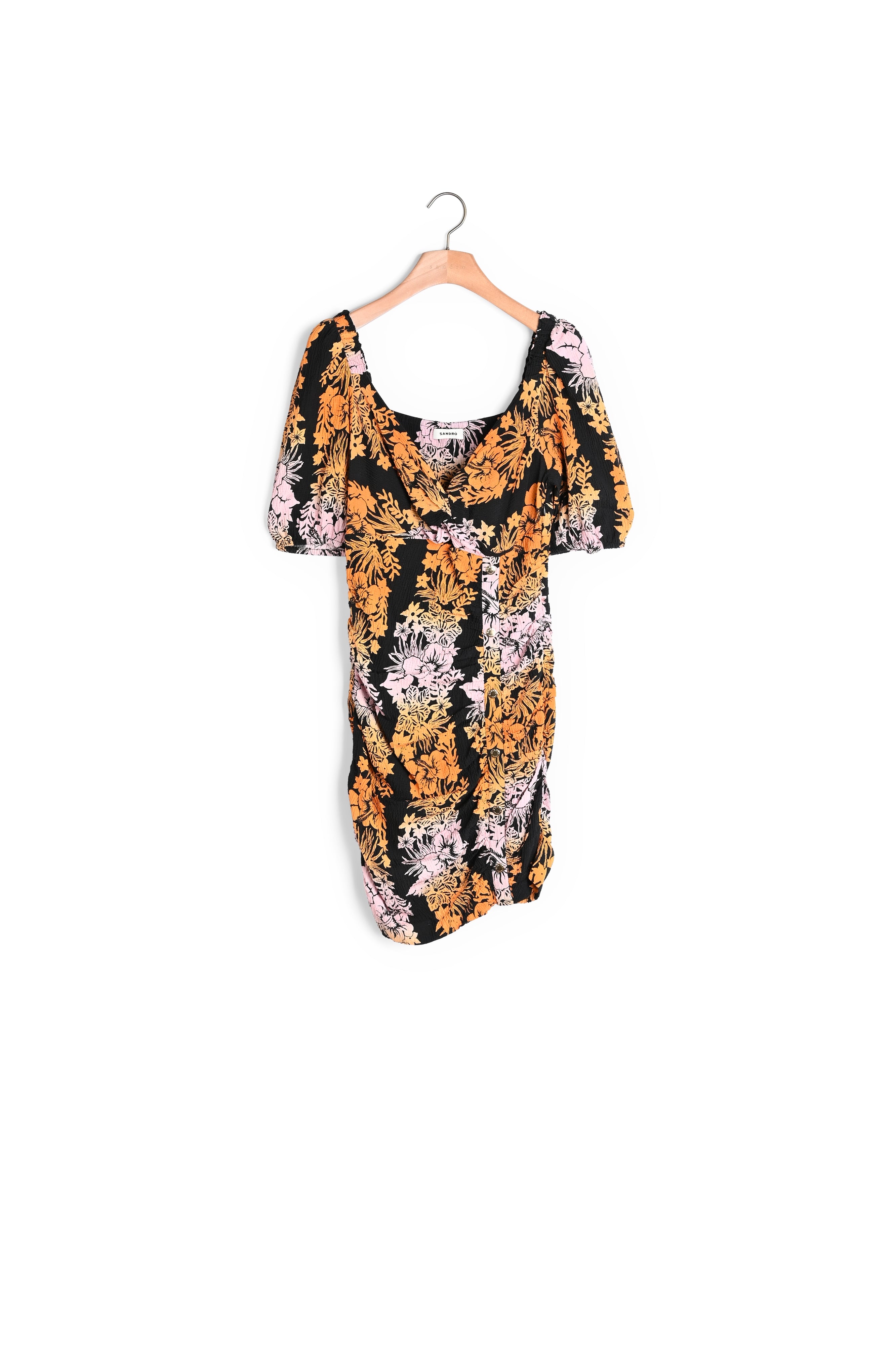 Robe courte imprimé Hawaï Sandro seconde main