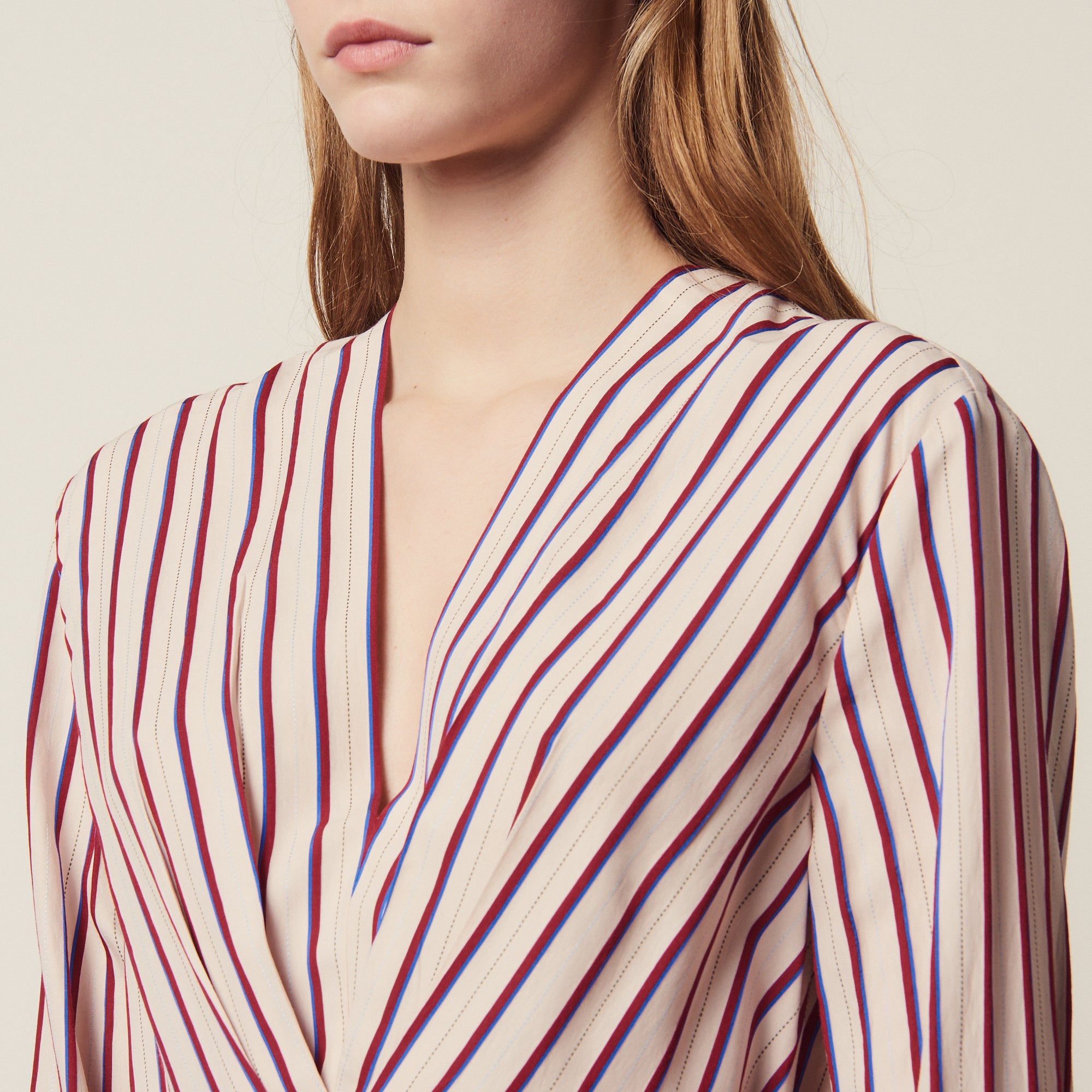 Robe courte rayée à manches longues Sandro seconde main