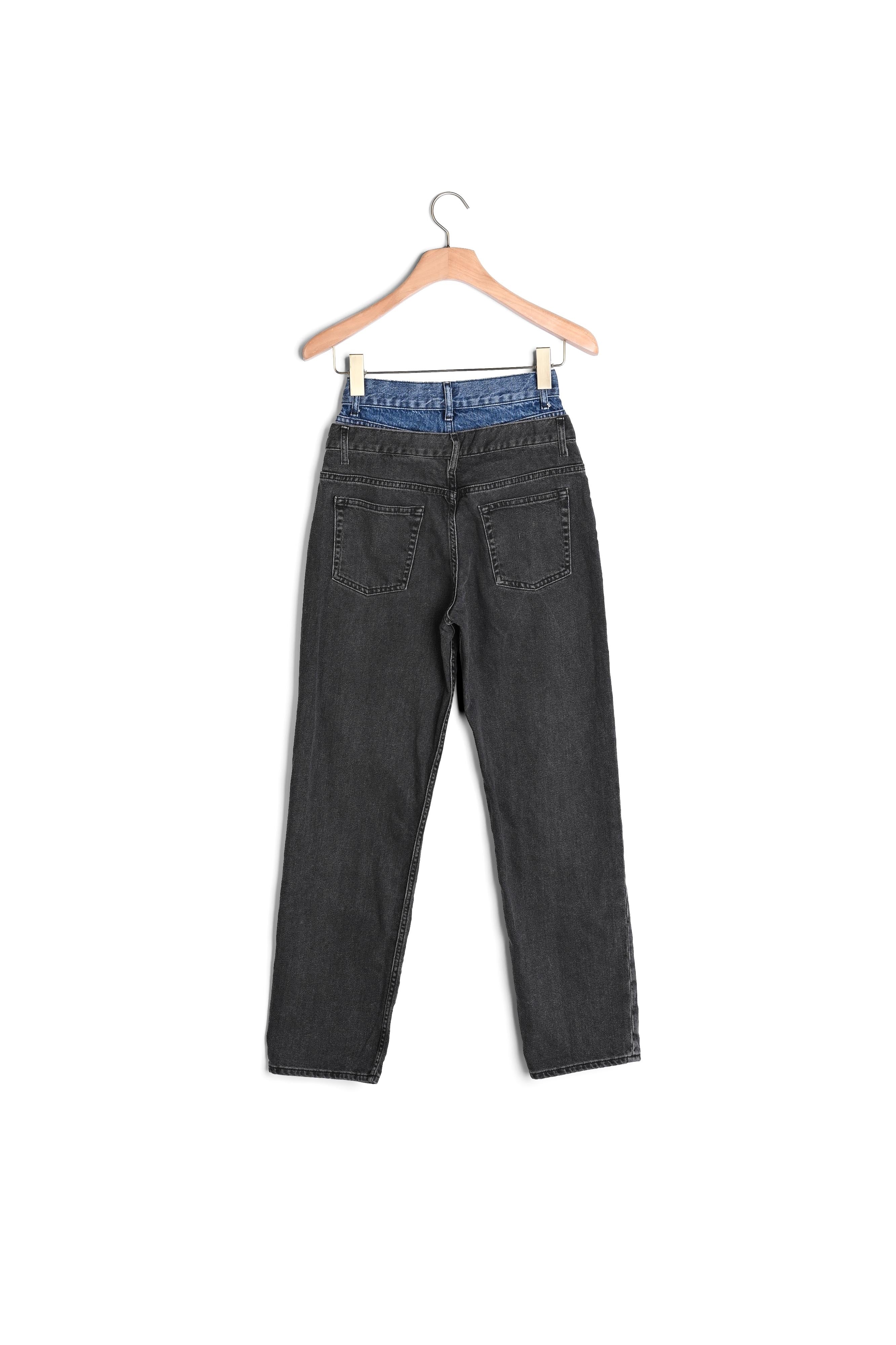 Jean à double ceinture bicolore Sandro seconde main