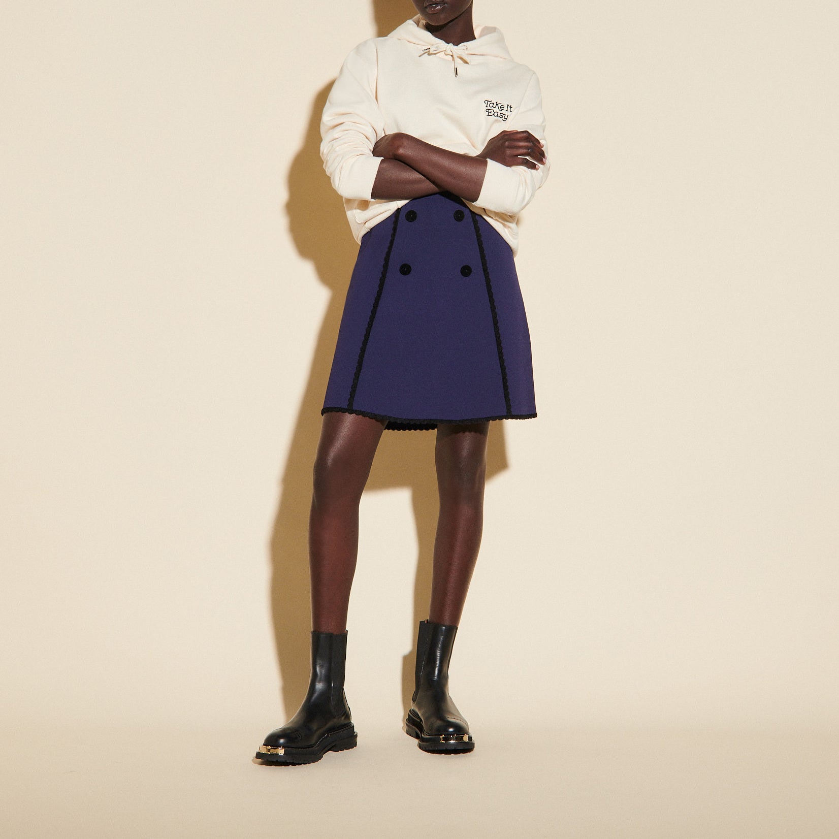 Jupe trapèze double boutonnage Sandro seconde main